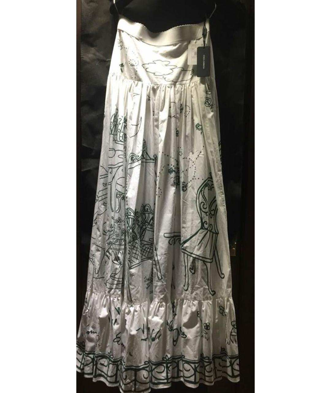 DOLCE&GABBANA Белая юбка макси, фото 5