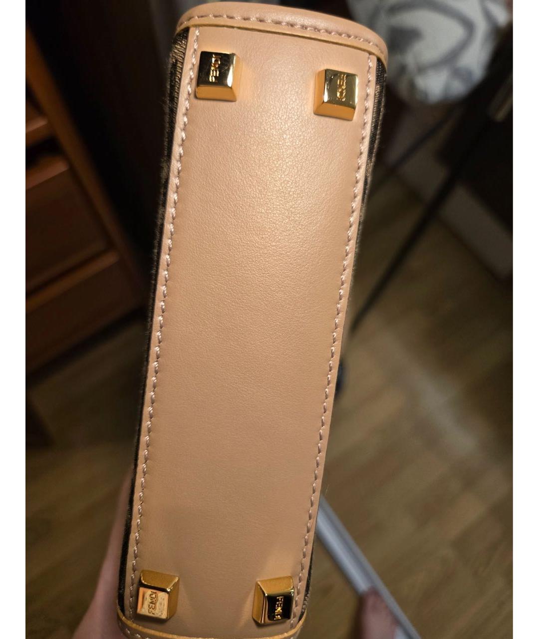 FENDI Коричневая кожаная сумка через плечо, фото 3