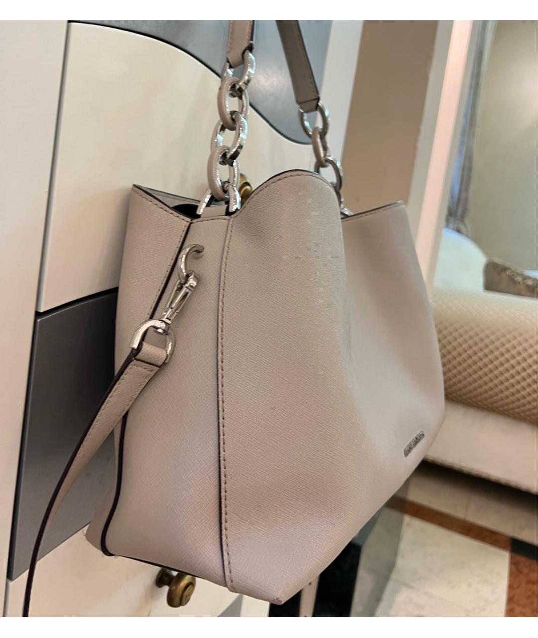 MICHAEL KORS Бежевая кожаная сумка тоут, фото 2