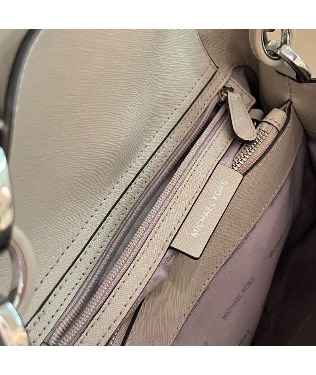 MICHAEL KORS Бежевая кожаная сумка тоут, фото 6