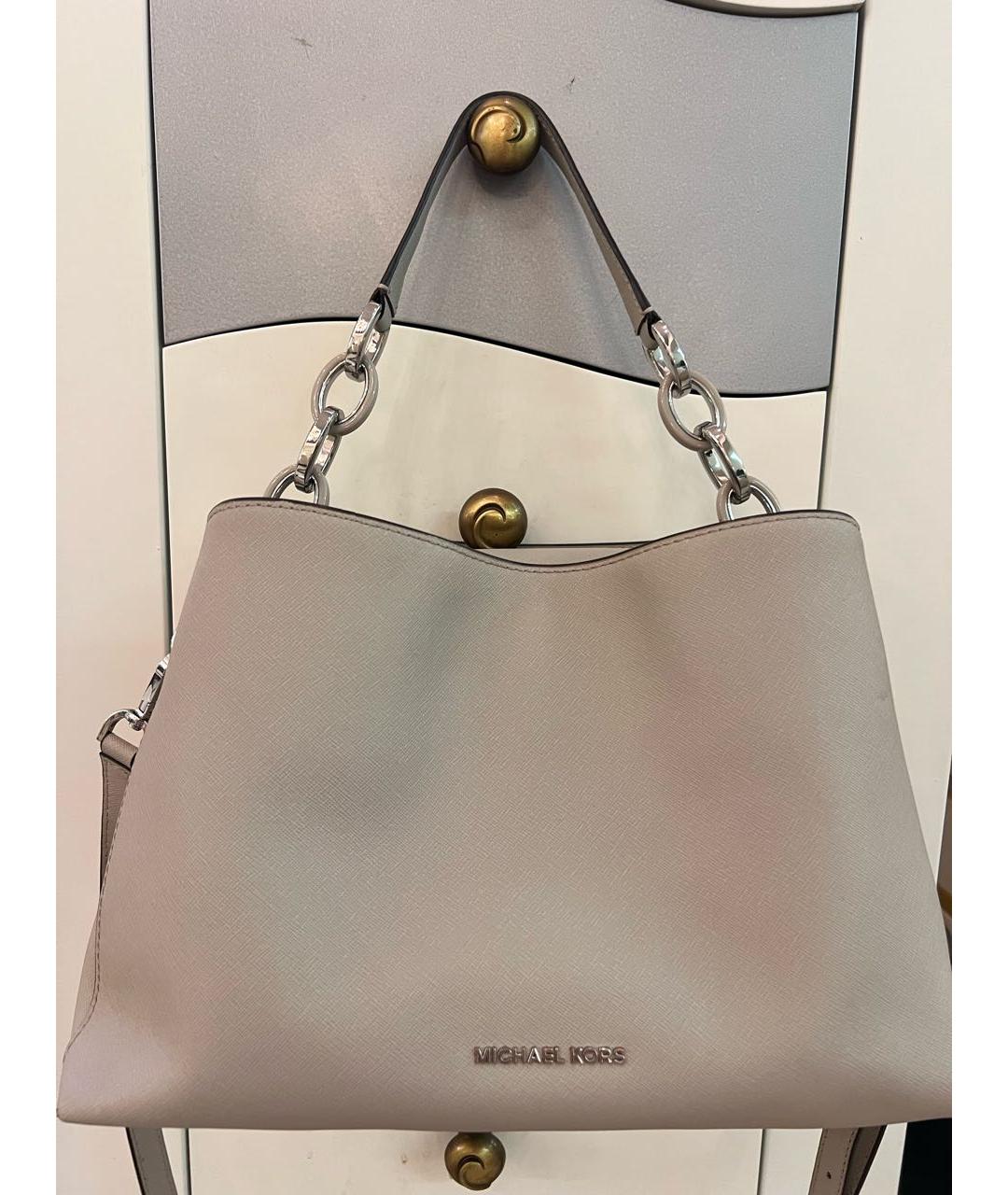 MICHAEL KORS Бежевая кожаная сумка тоут, фото 7