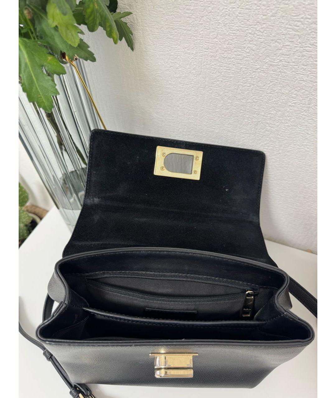FURLA Черная кожаная сумка через плечо, фото 8
