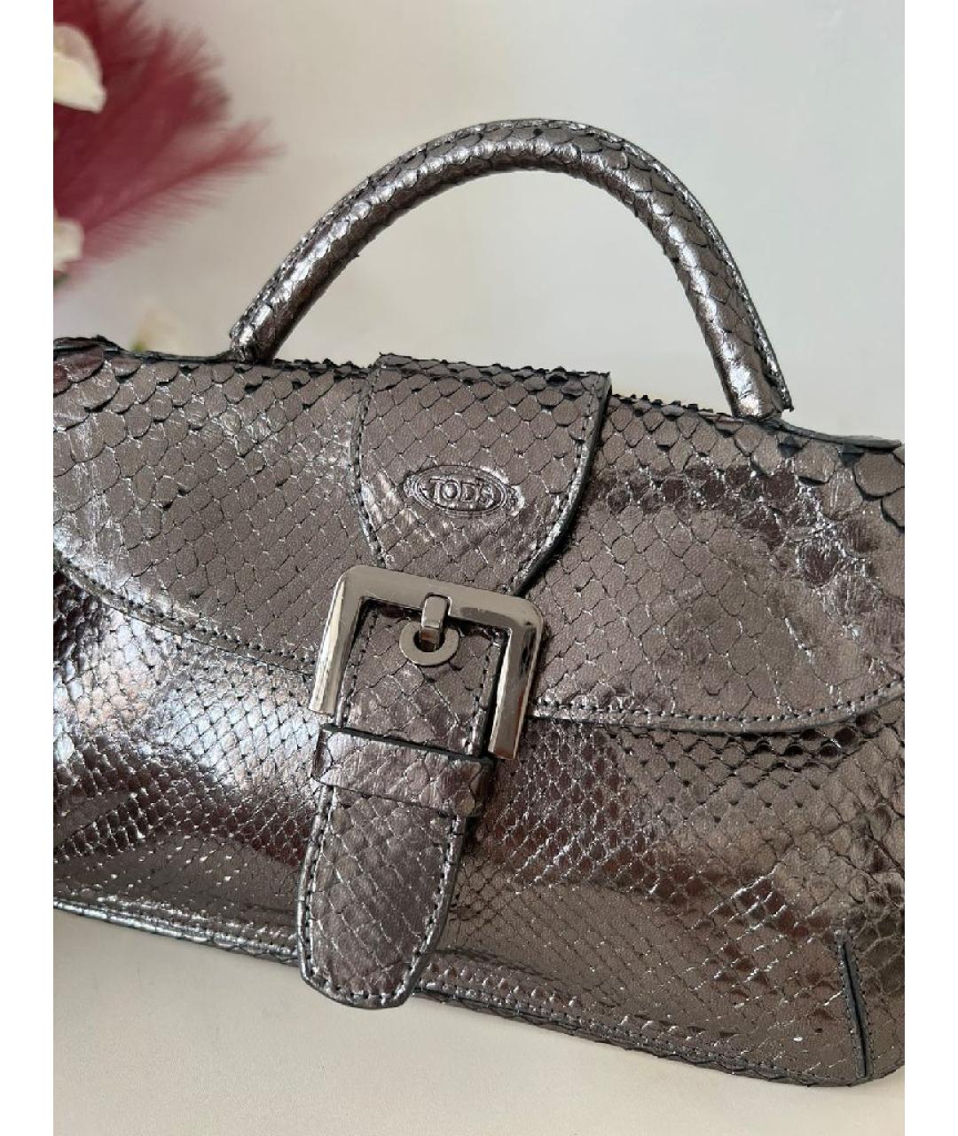 TOD'S Бежевая кожаная сумка с короткими ручками, фото 5