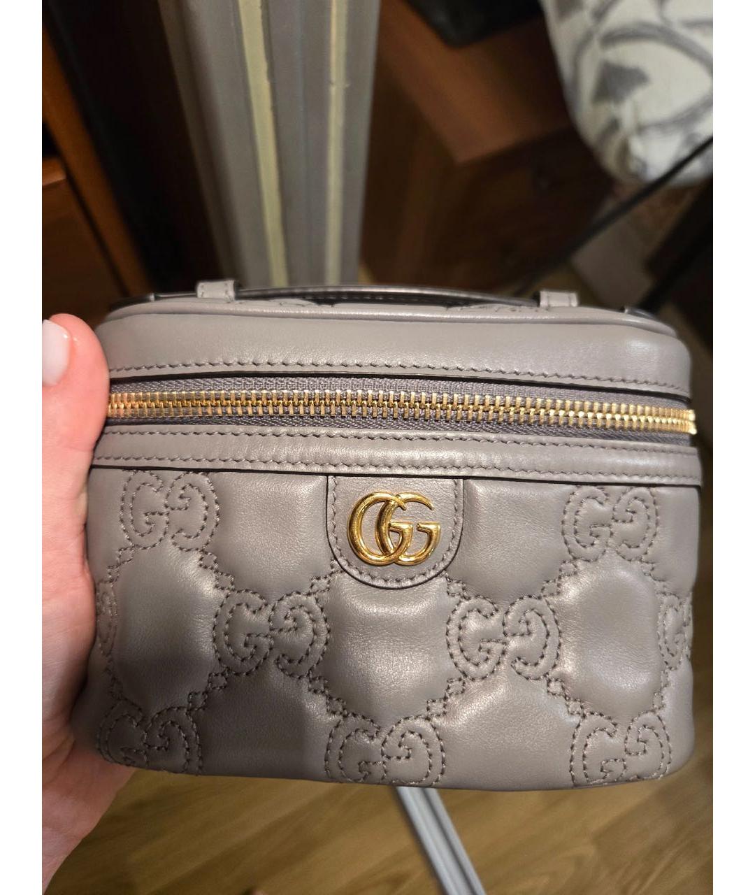 GUCCI Антрацитовая кожаная сумка тоут, фото 6