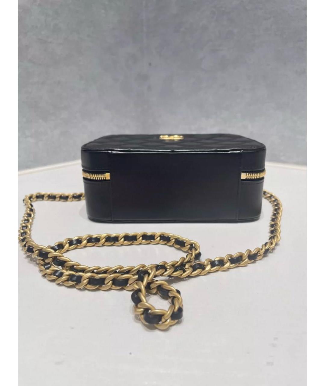 CHANEL Черная кожаная сумка с короткими ручками, фото 6