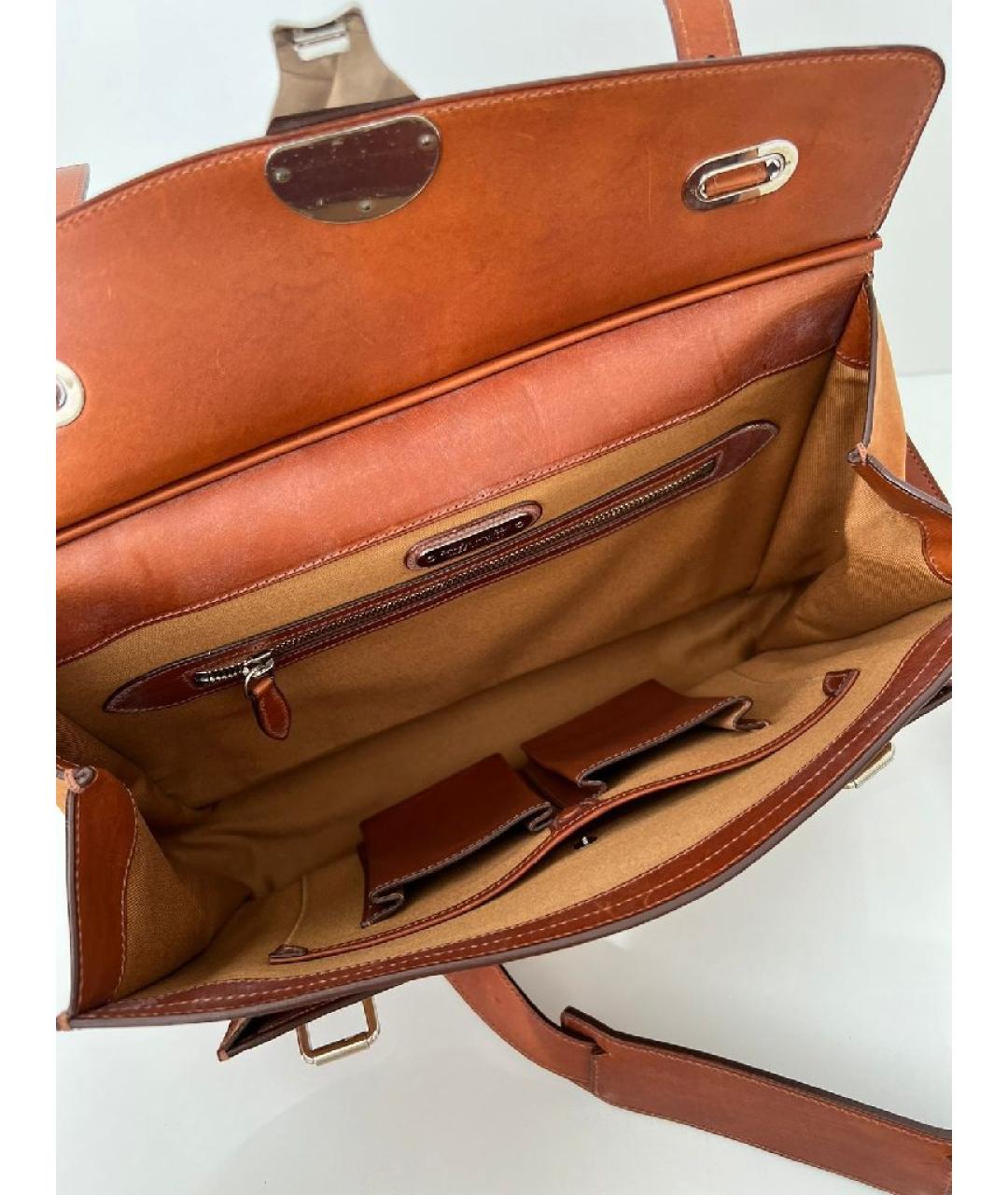 RALPH LAUREN Оранжевая кожаная сумка через плечо, фото 4