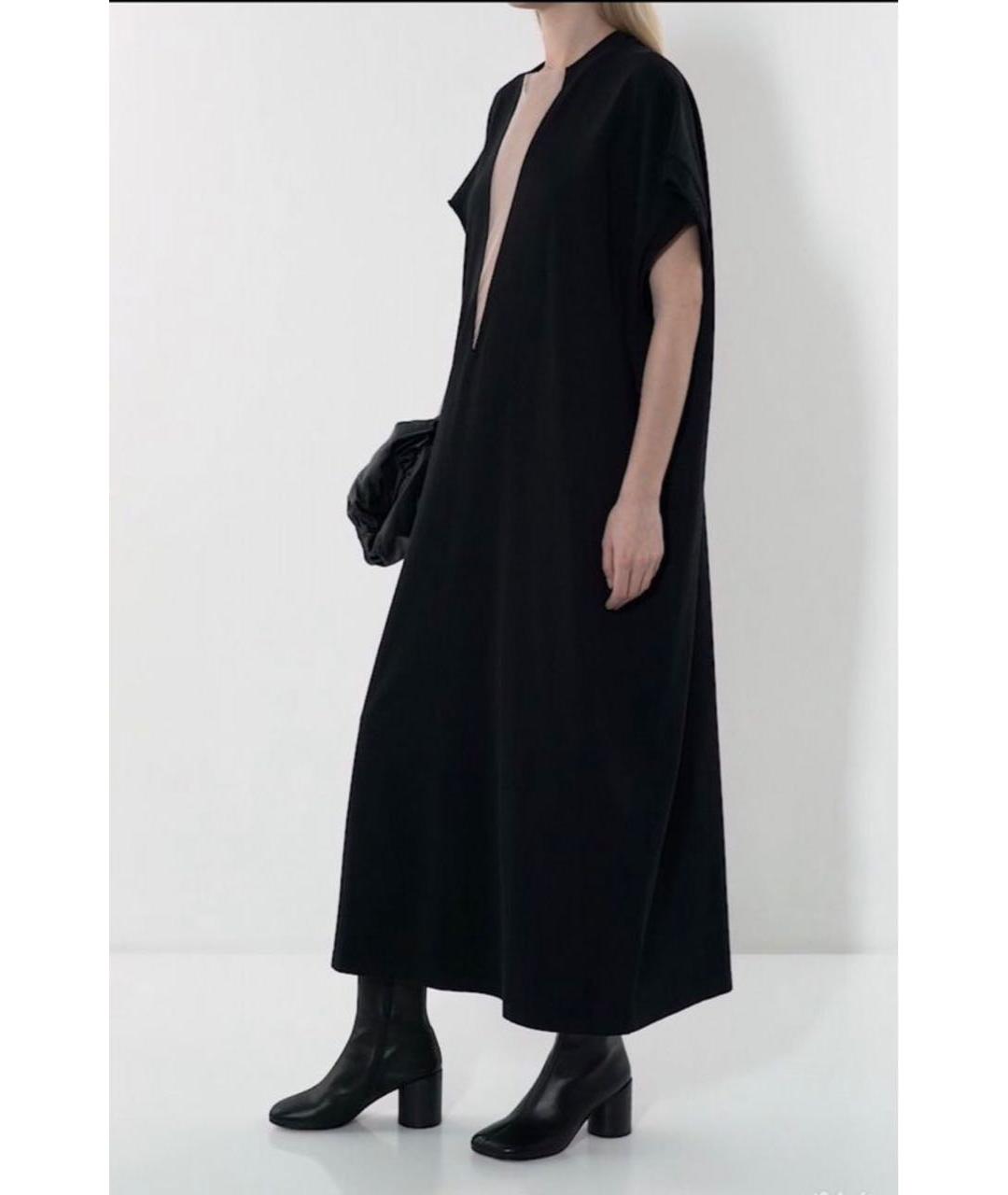 MAISON MARGIELA Черное хлопковое повседневное платье, фото 3