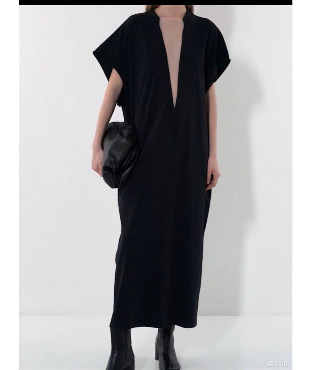 MAISON MARGIELA Черное хлопковое повседневное платье, фото 2