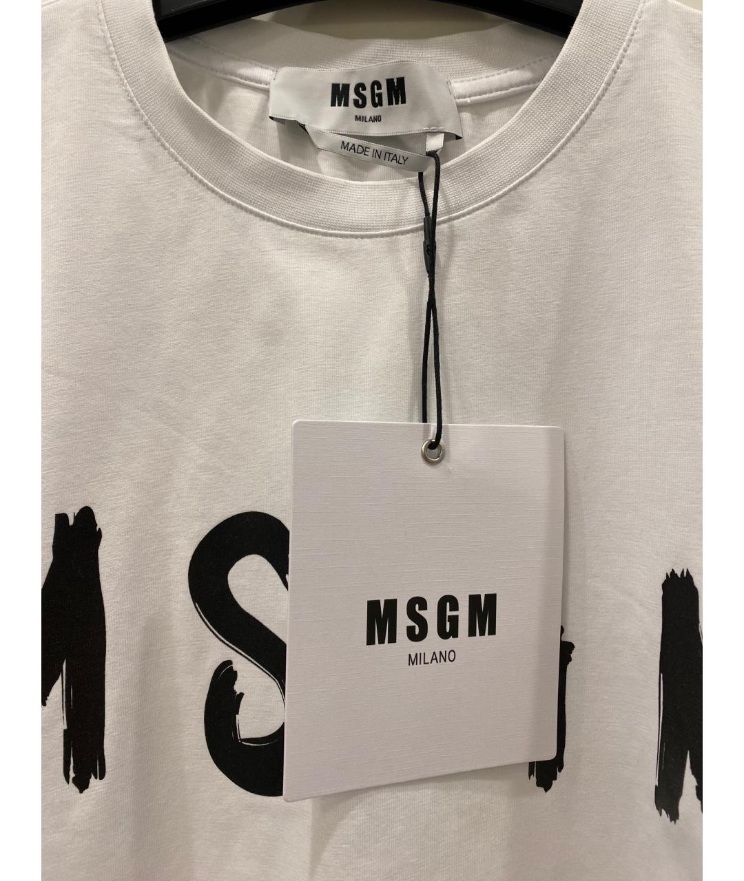 MSGM Белая хлопковая футболка, фото 3