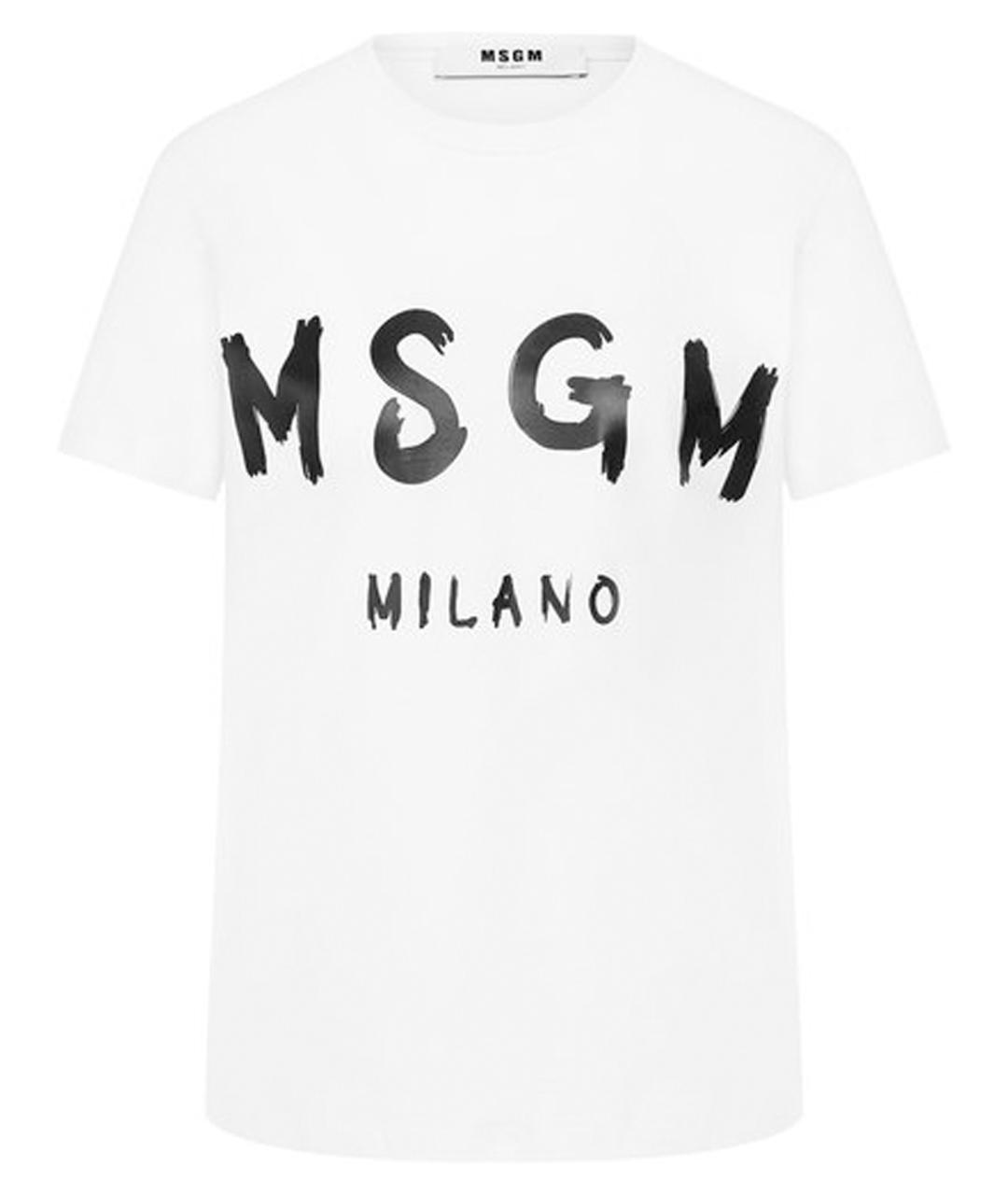 MSGM Белая хлопковая футболка, фото 1