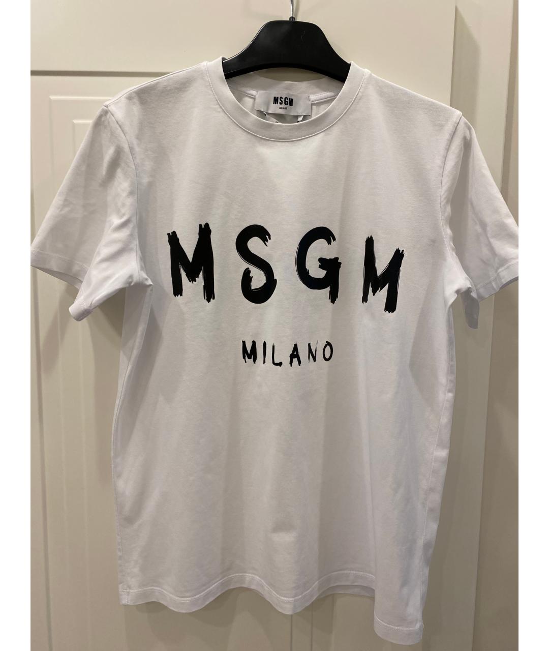 MSGM Белая хлопковая футболка, фото 7