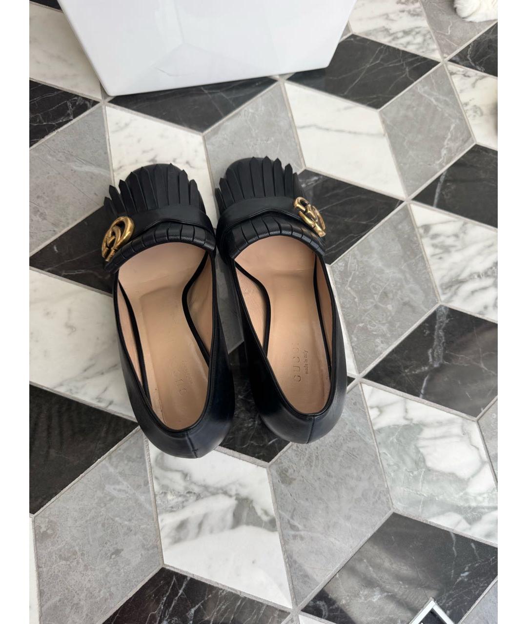 GUCCI Черные кожаные туфли, фото 3