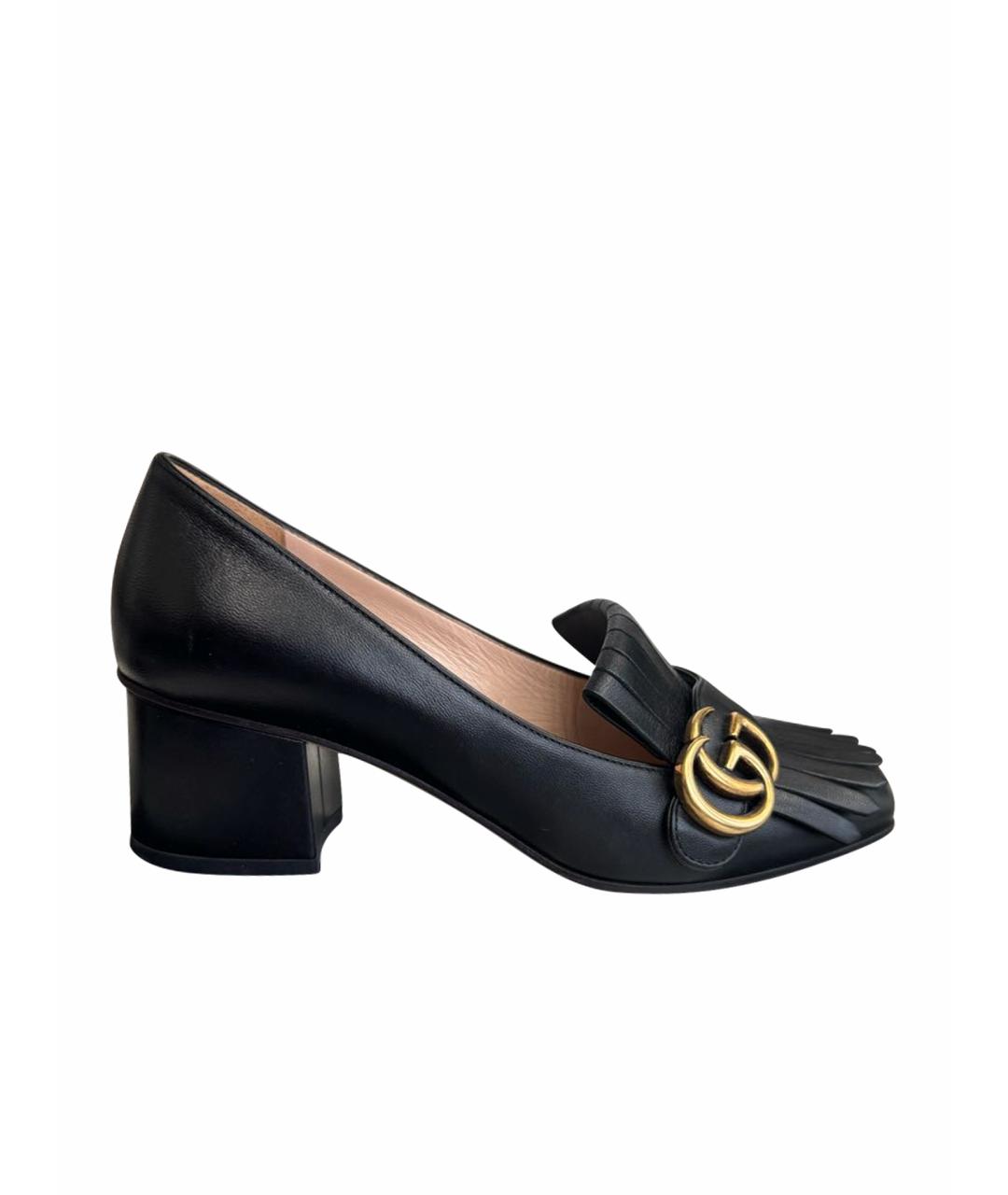 GUCCI Черные кожаные туфли, фото 1