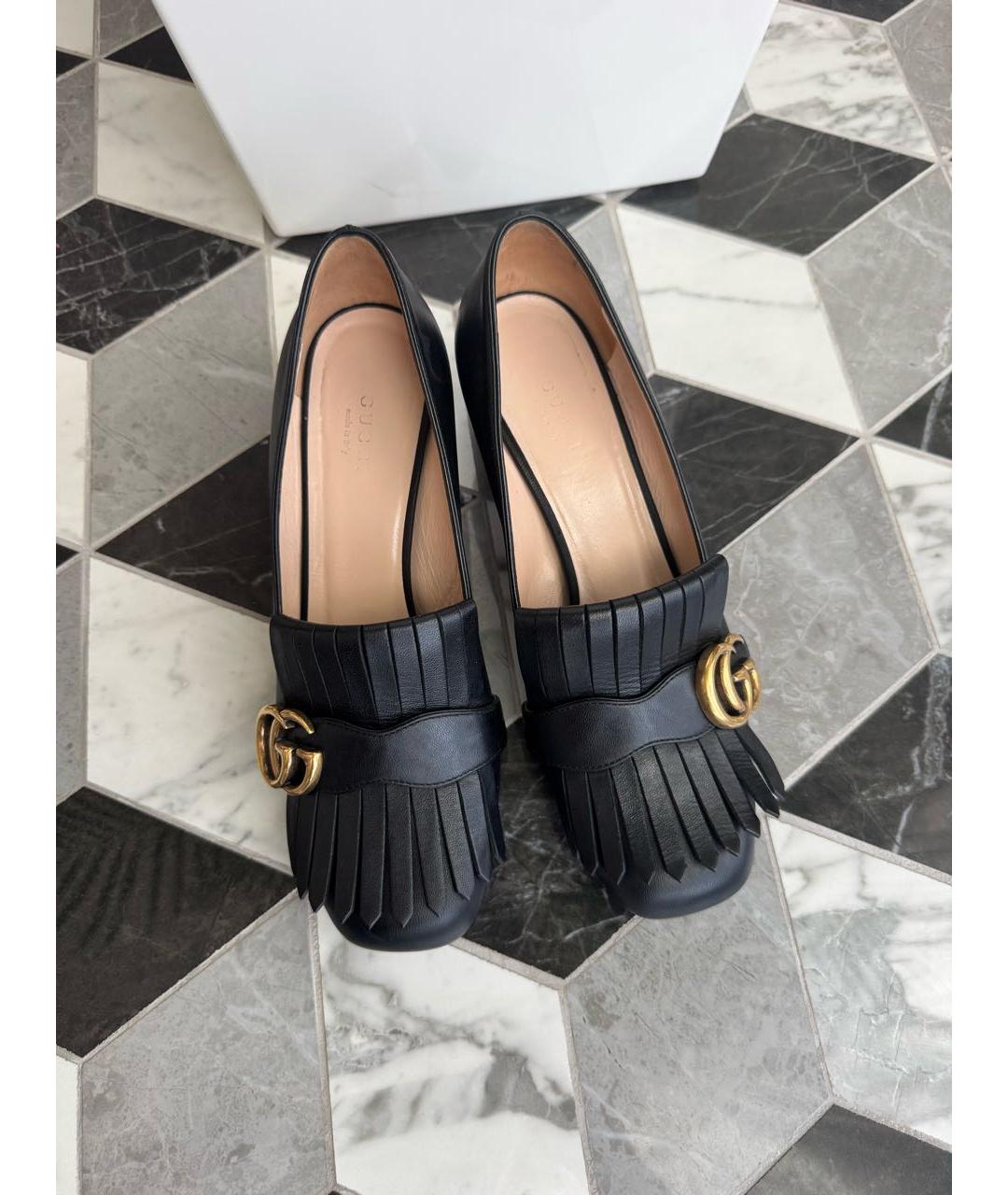 GUCCI Черные кожаные туфли, фото 2