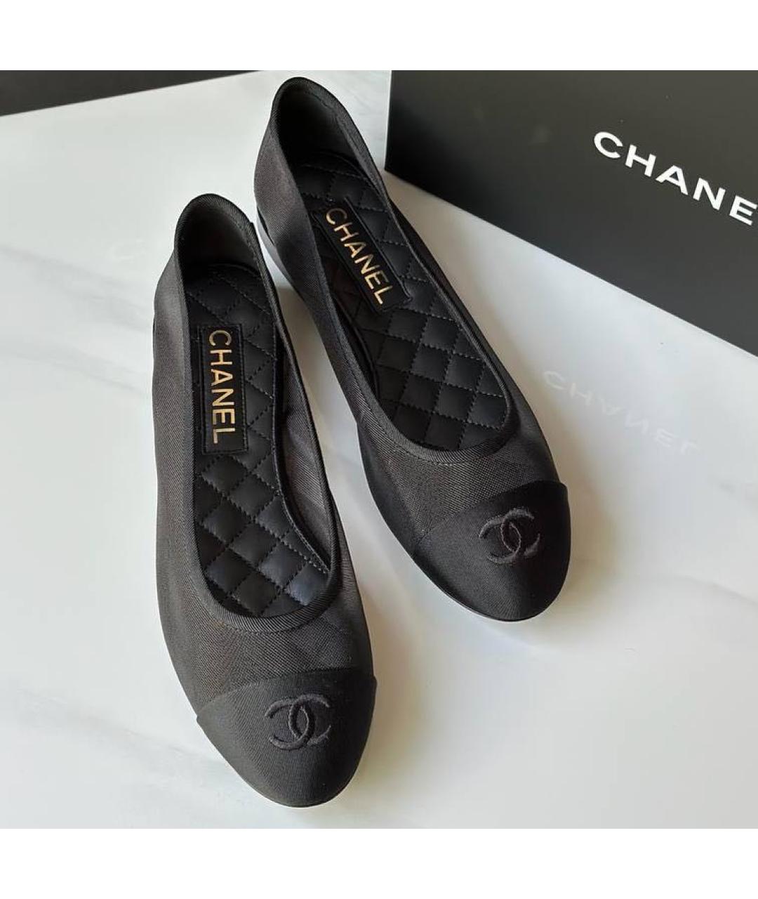 CHANEL Черные балетки, фото 4