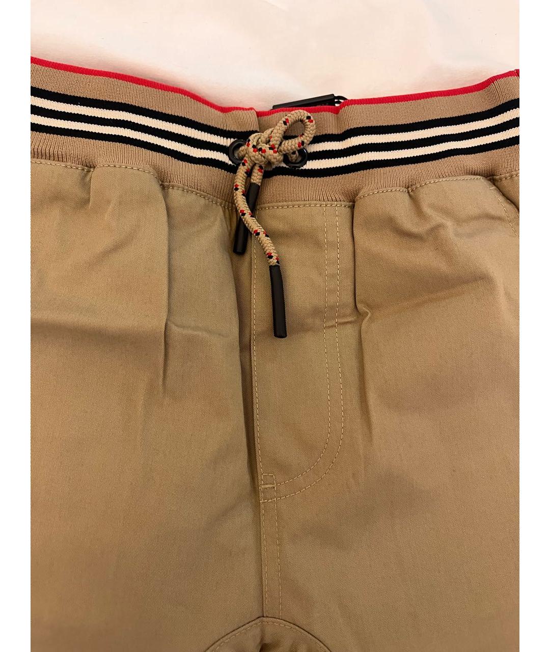BURBERRY Бежевые хлопковые брюки и шорты, фото 3