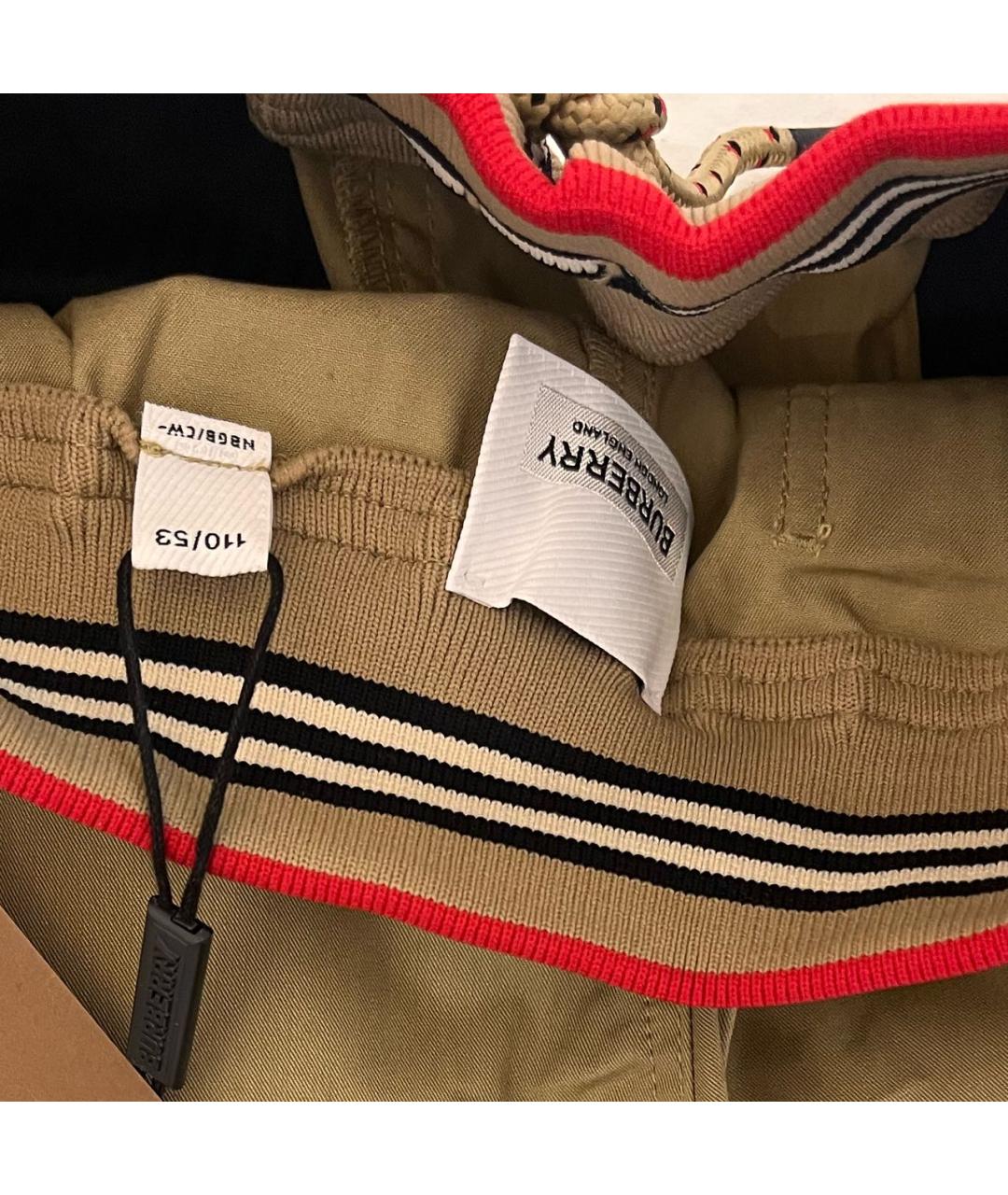 BURBERRY Бежевые хлопковые брюки и шорты, фото 4
