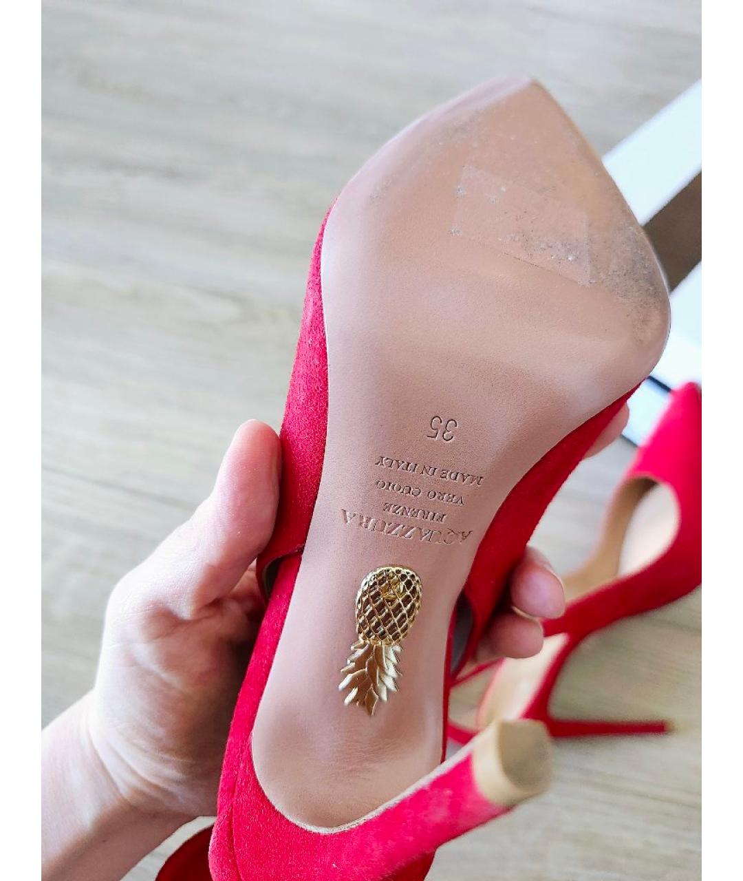 AQUAZZURA Красные замшевые туфли, фото 7