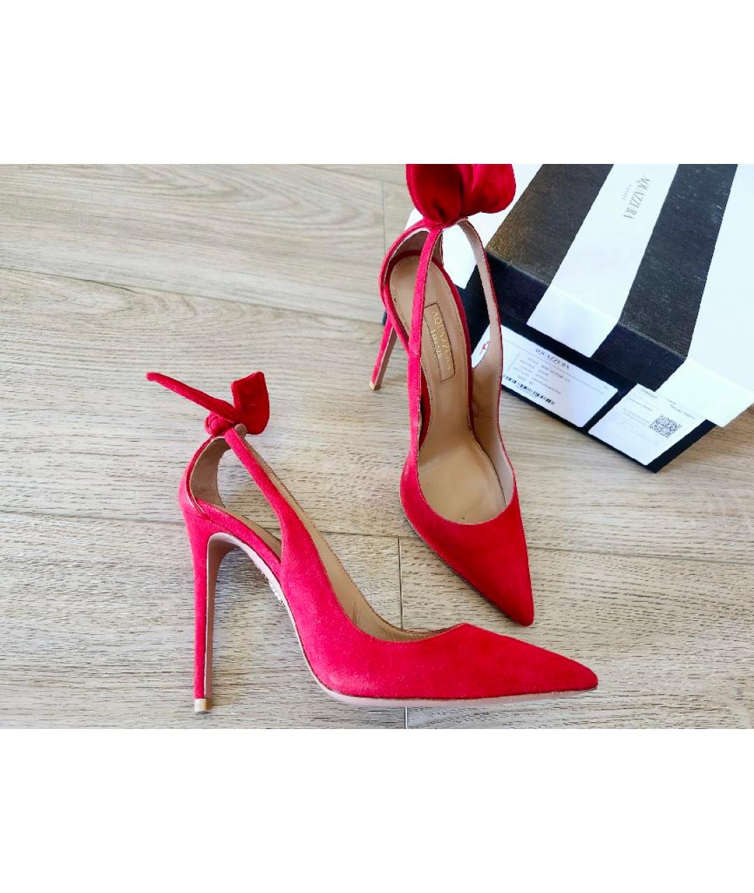 AQUAZZURA Красные замшевые туфли, фото 5