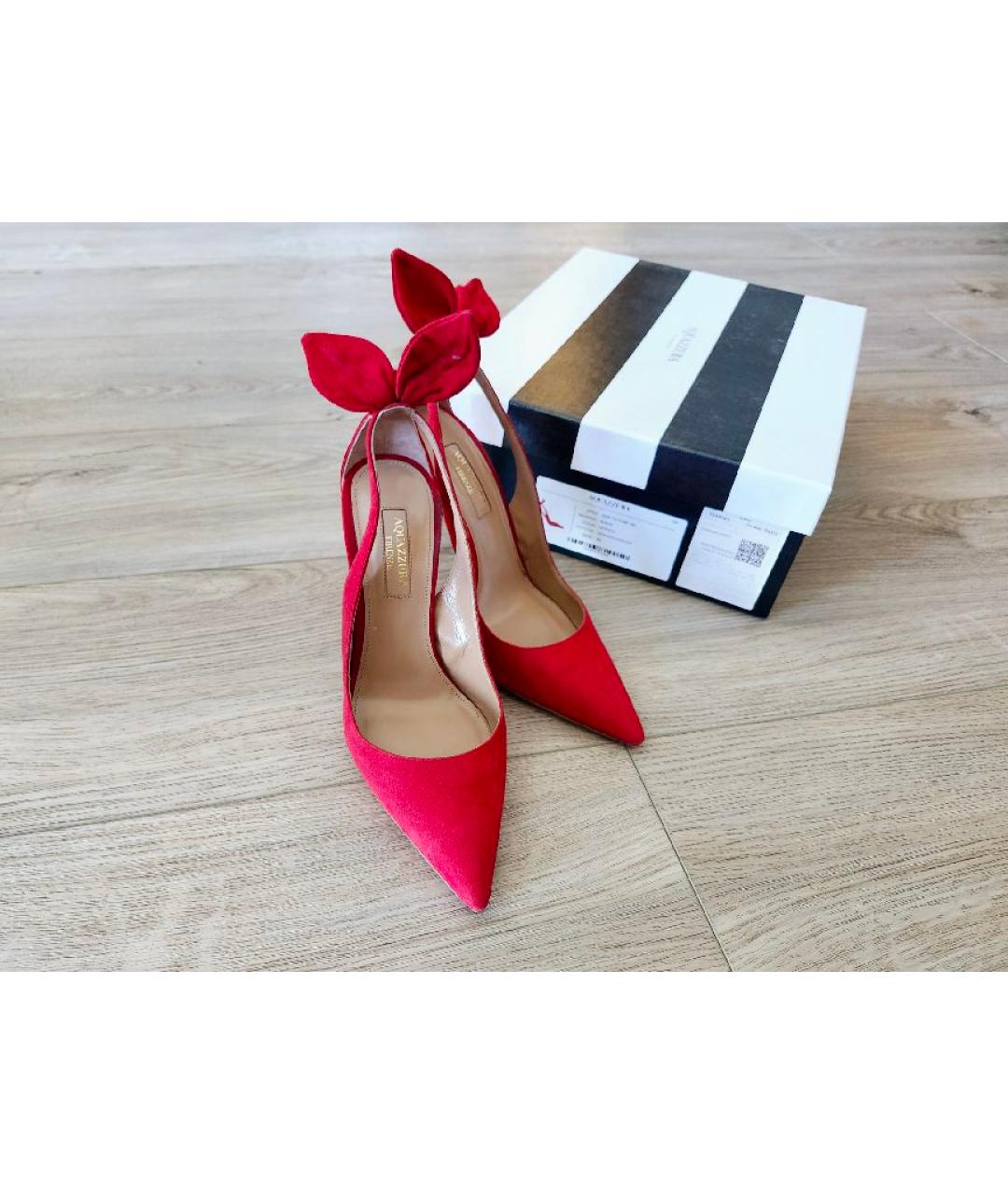 AQUAZZURA Красные замшевые туфли, фото 3