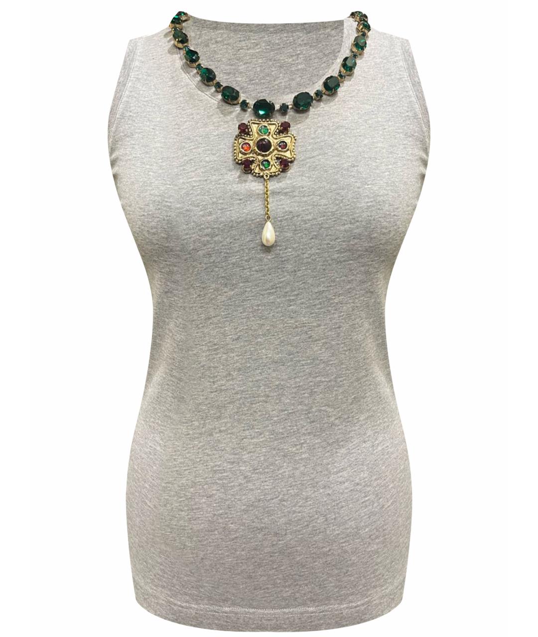 DOLCE&GABBANA Серая хлопковая майка, фото 10