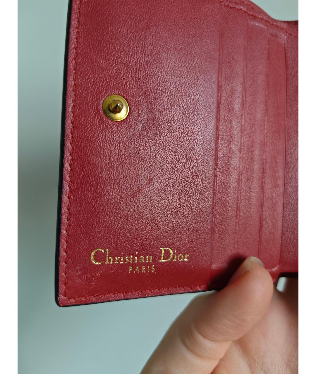 CHRISTIAN DIOR Черный кожаный кошелек, фото 6