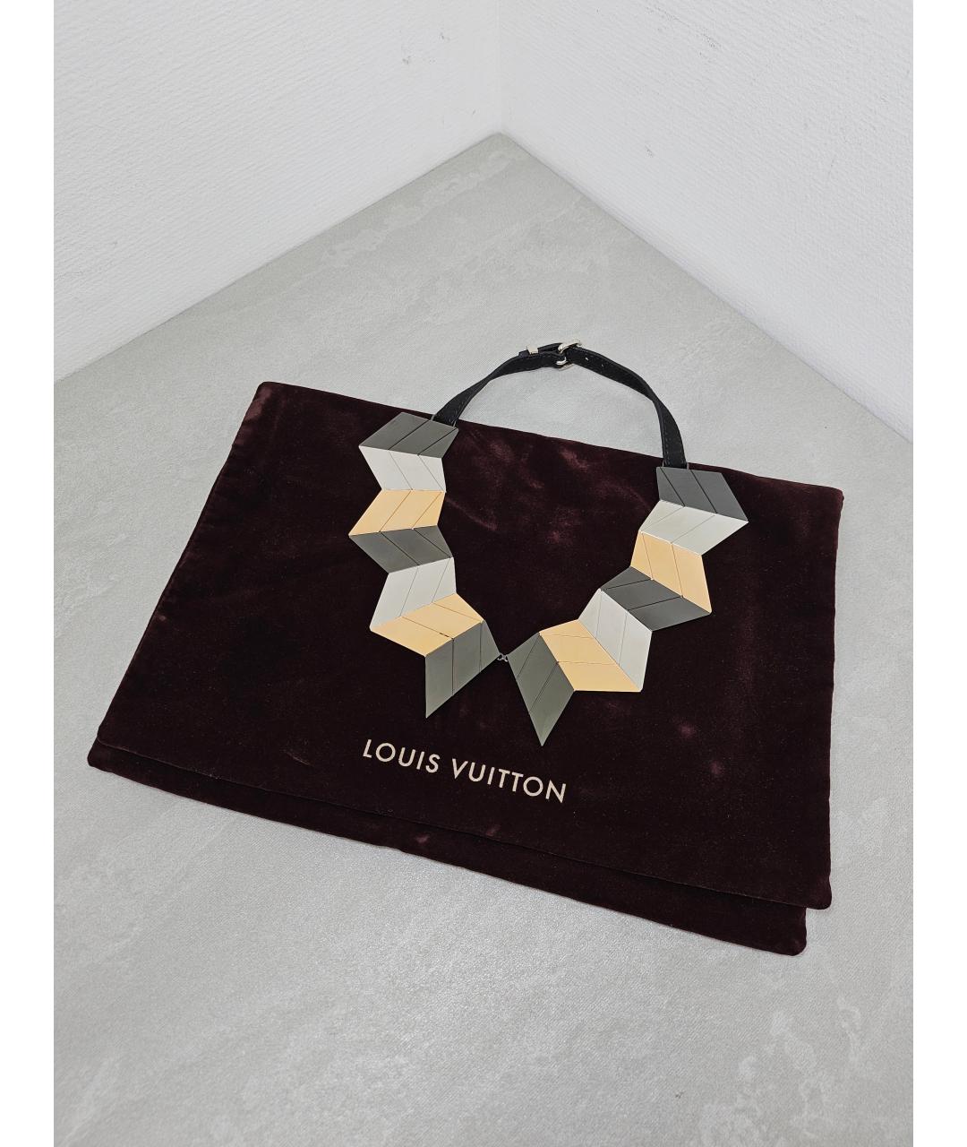 LOUIS VUITTON Черное металлическое колье, фото 4