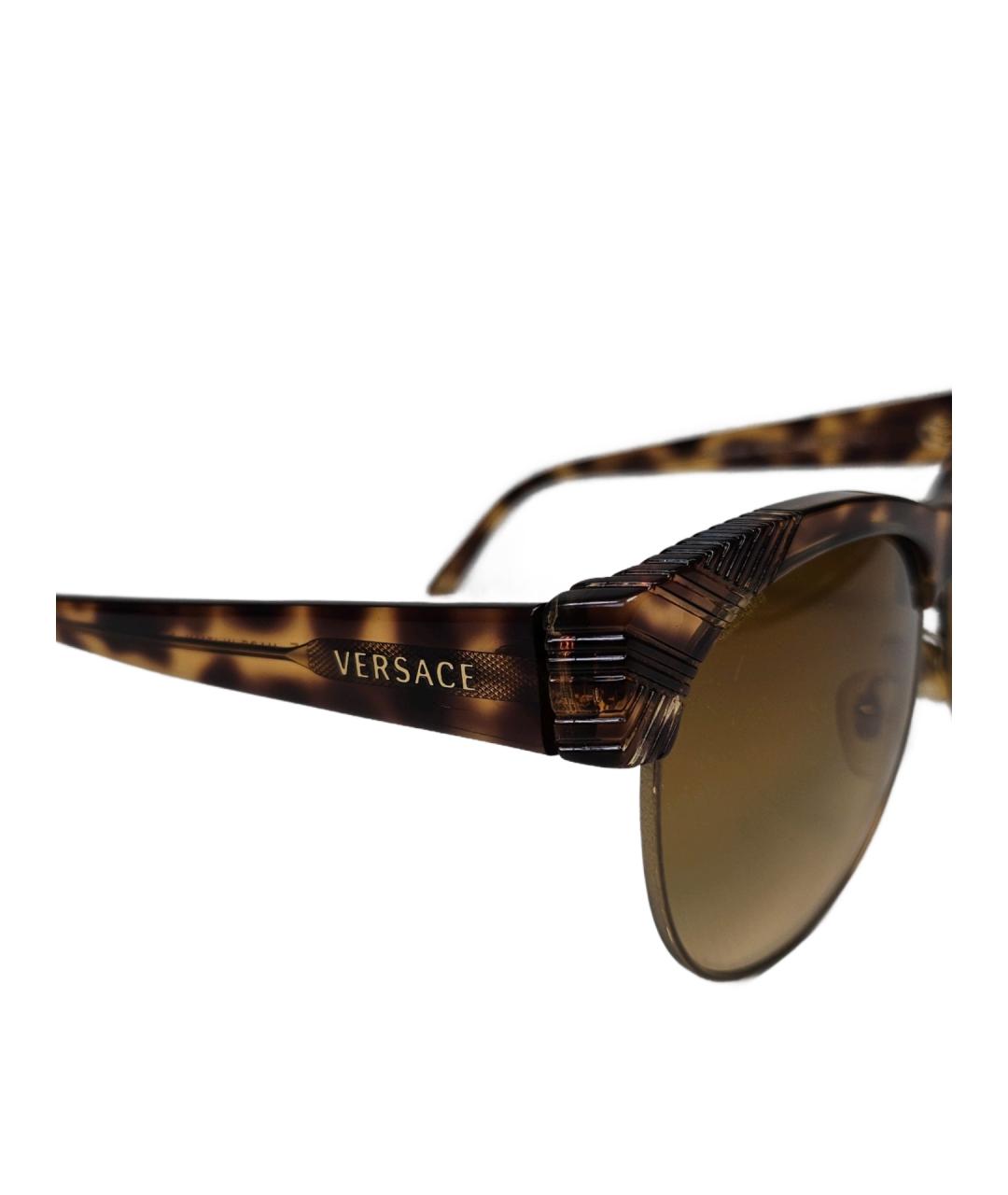 VERSACE Коричневые пластиковые солнцезащитные очки, фото 2