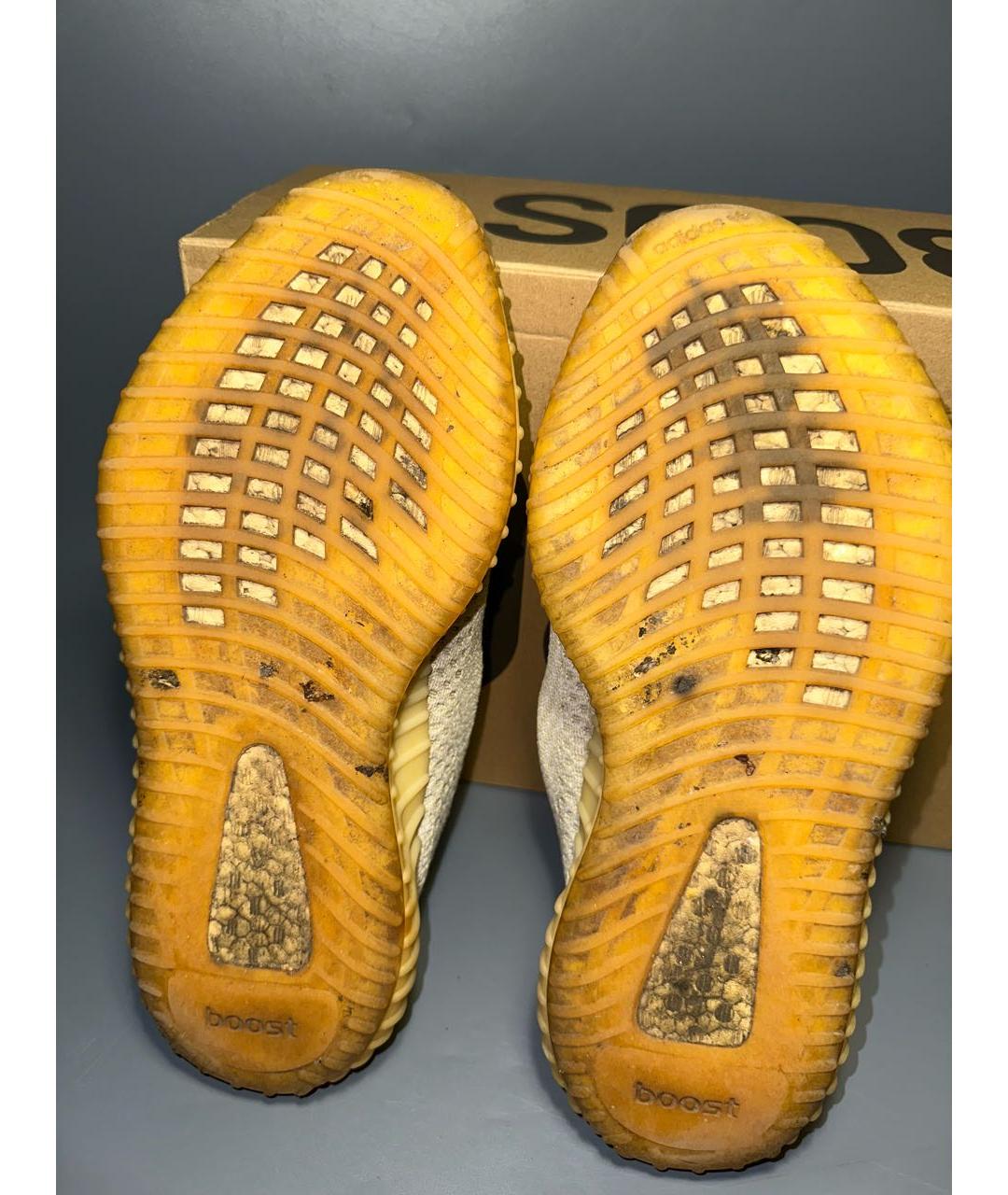 ADIDAS YEEZY Бежевые синтетические низкие кроссовки / кеды, фото 8