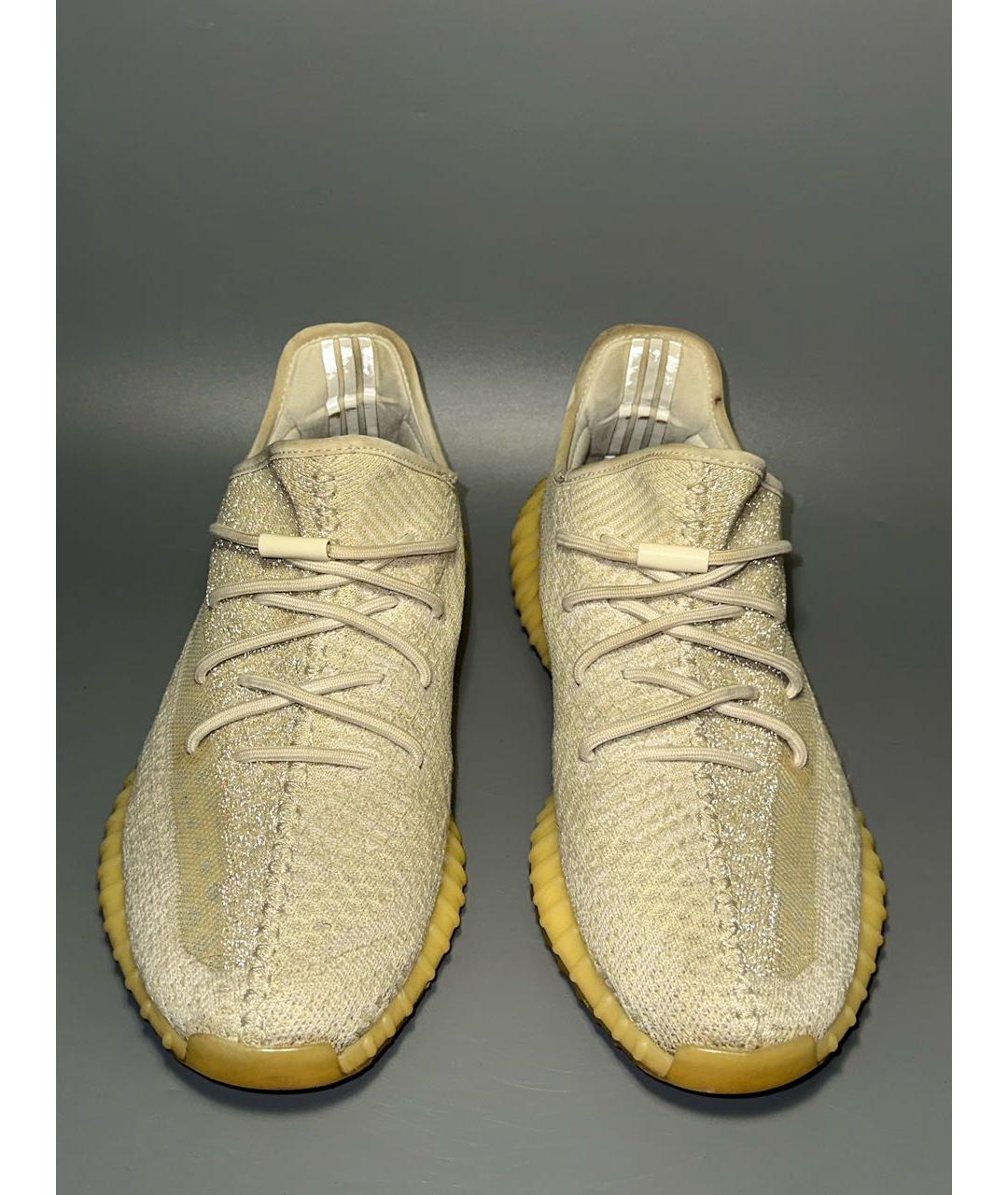 ADIDAS YEEZY Бежевые синтетические низкие кроссовки / кеды, фото 2