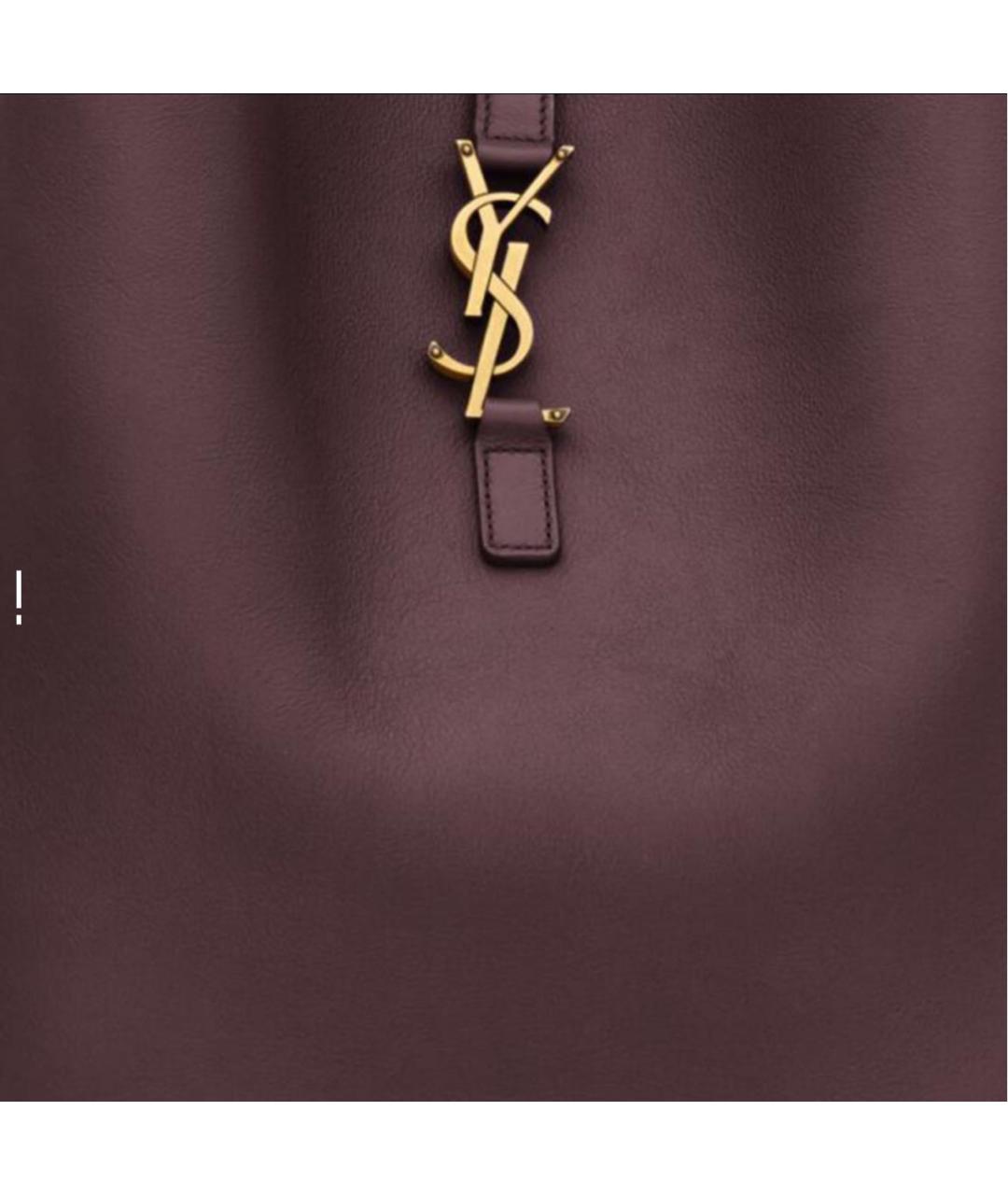 SAINT LAURENT Бордовая кожаная сумка тоут, фото 5