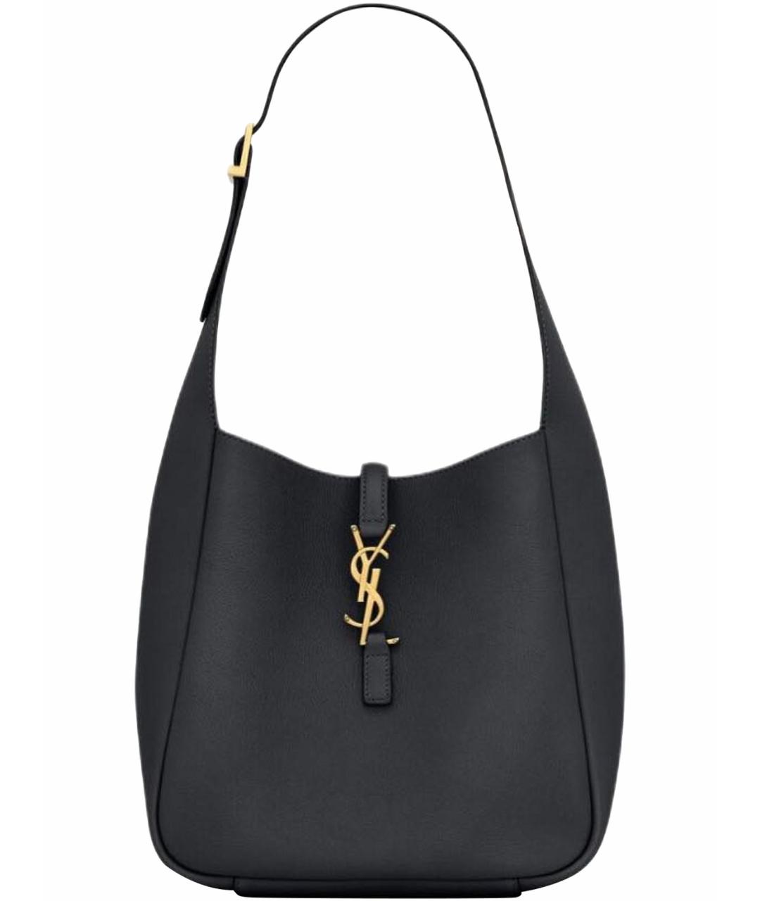 SAINT LAURENT Черная кожаная сумка тоут, фото 1