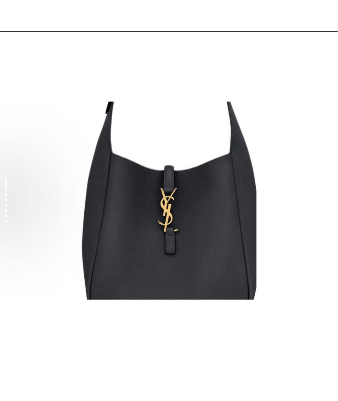 SAINT LAURENT Черная кожаная сумка тоут, фото 5