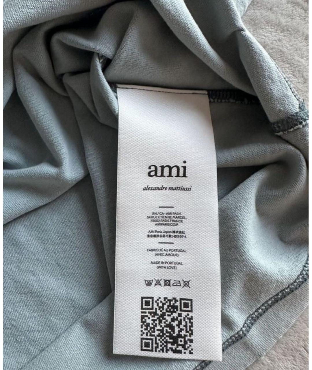 Ami Paris Голубая хлопковая футболка, фото 5