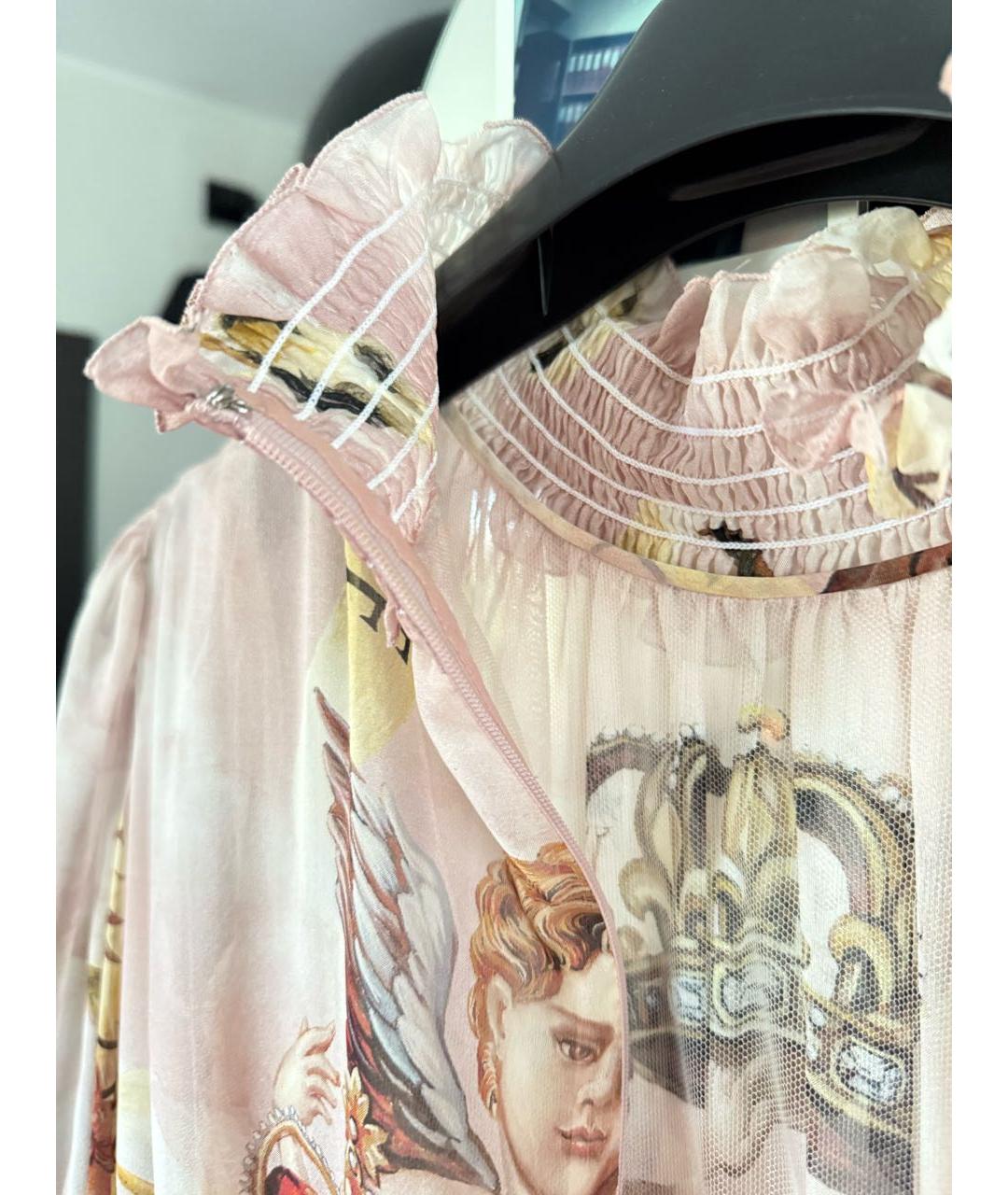DOLCE&GABBANA Розовое шелковое коктейльное платье, фото 4