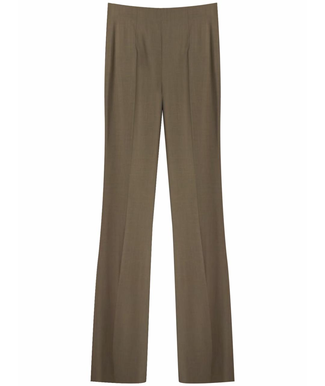 SPORTMAX Бежевые вискозные прямые брюки, фото 1