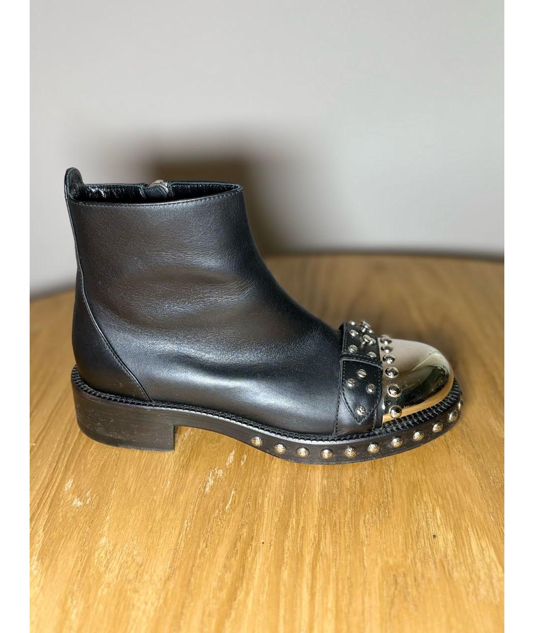 ALEXANDER MCQUEEN Черные кожаные ботинки, фото 5