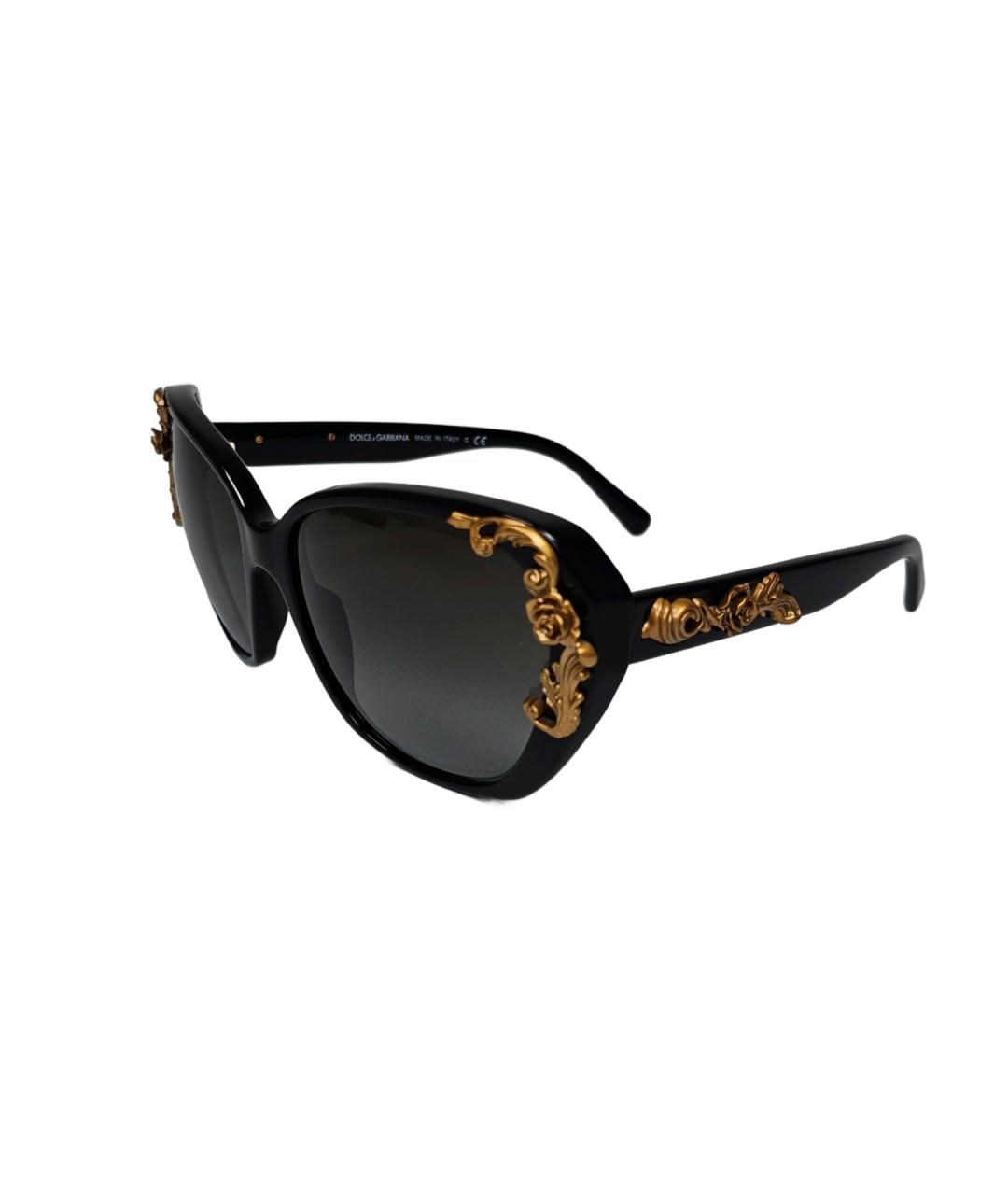 DOLCE&GABBANA Черные пластиковые солнцезащитные очки, фото 3