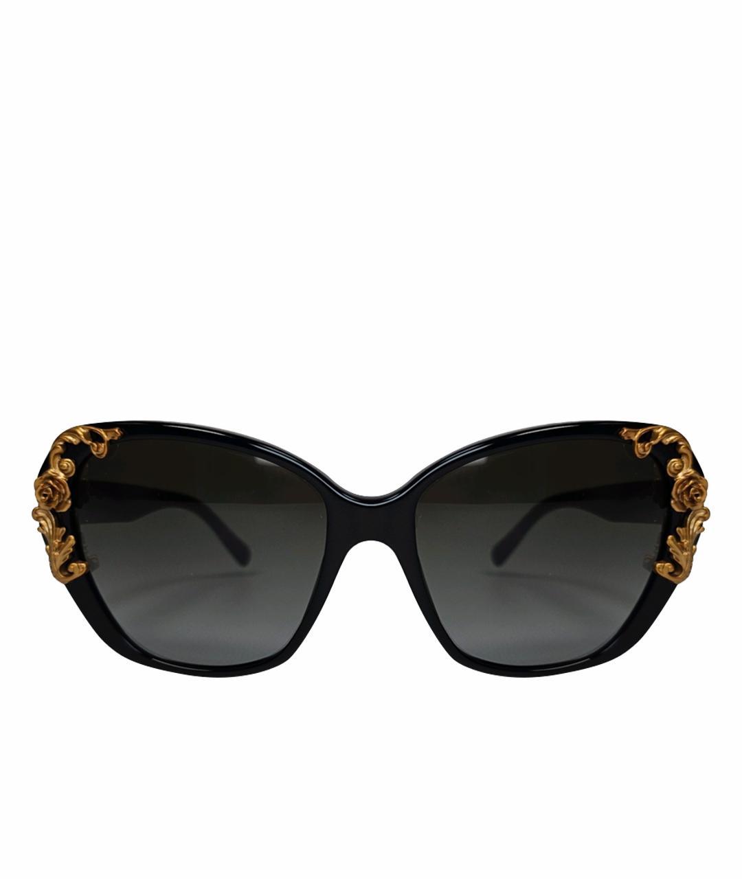 DOLCE&GABBANA Черные пластиковые солнцезащитные очки, фото 1
