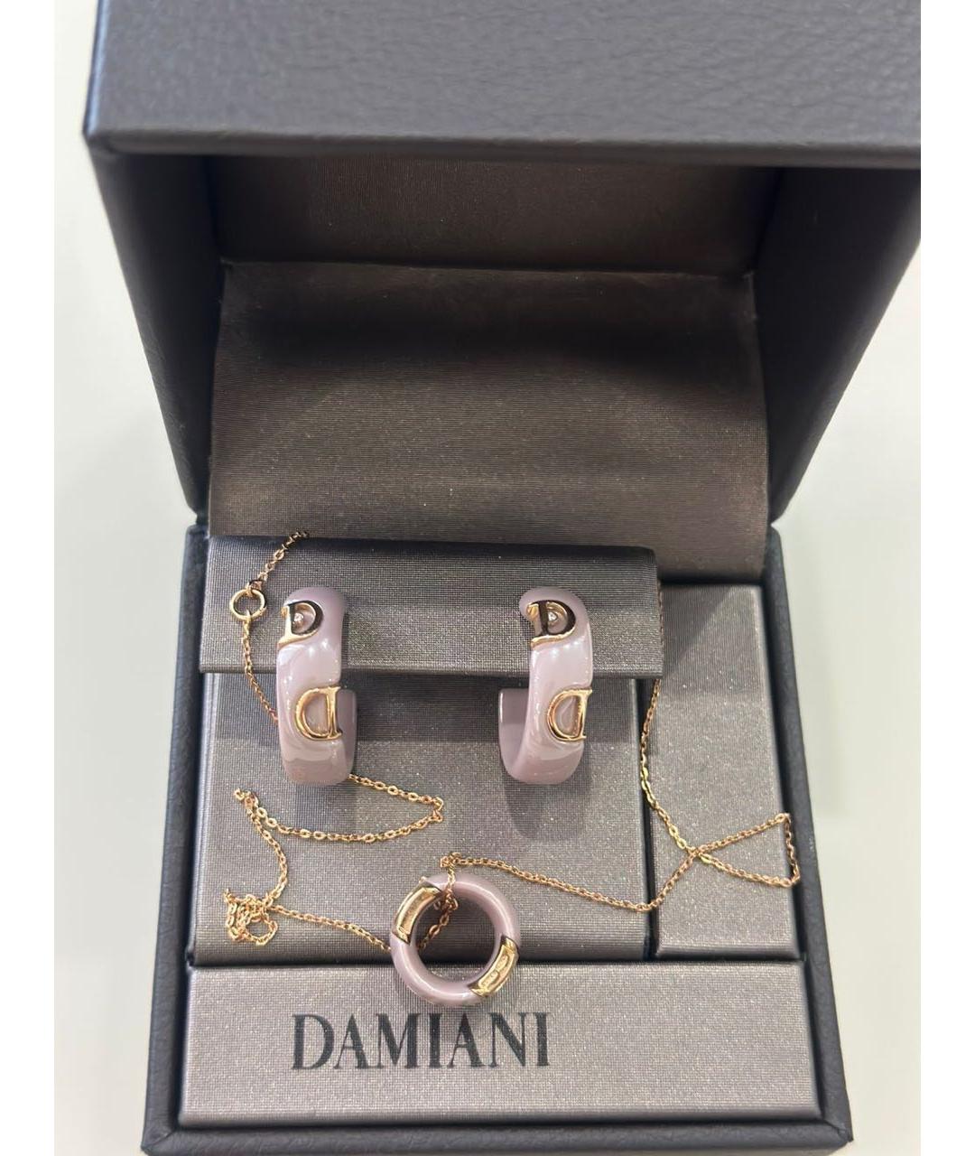 DAMIANI Бежевые серьги из розового золота, фото 2