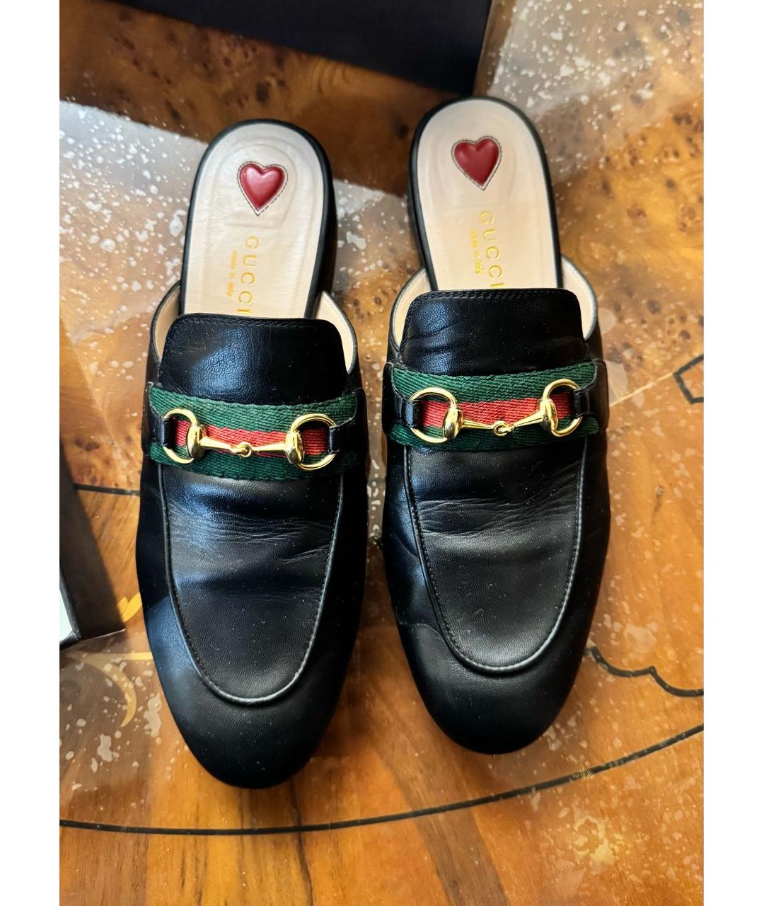 GUCCI Черные кожаные сабо, фото 2