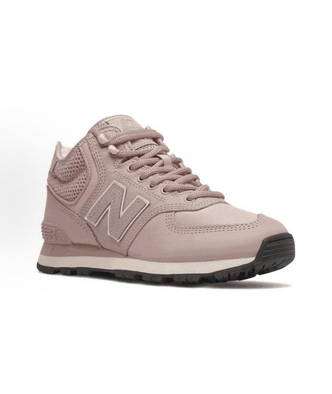 NEW BALANCE Розовые кожаные низкие кроссовки / кеды, фото 4