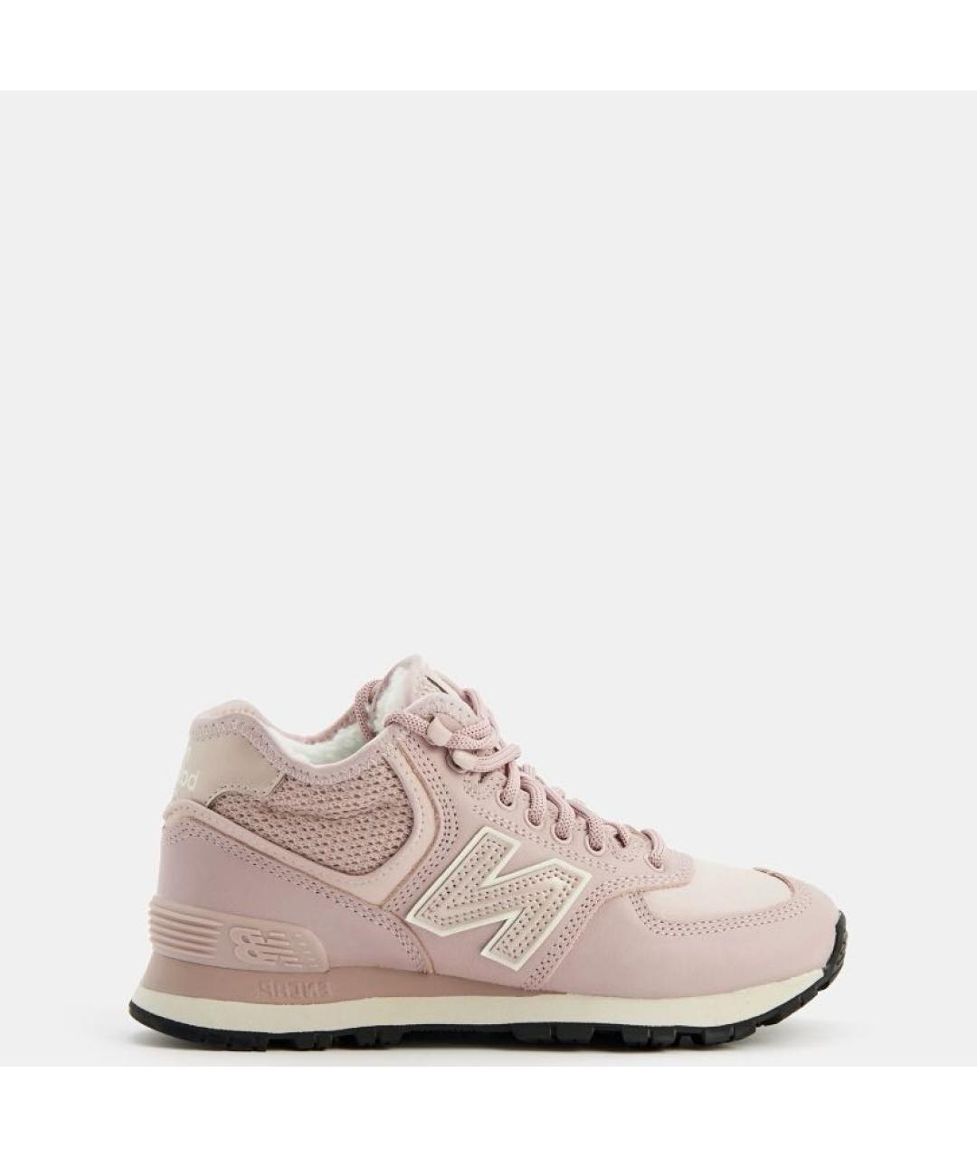 NEW BALANCE Розовые кожаные низкие кроссовки / кеды, фото 2