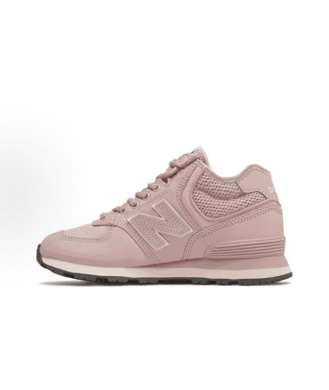 NEW BALANCE Розовые кожаные низкие кроссовки / кеды, фото 3