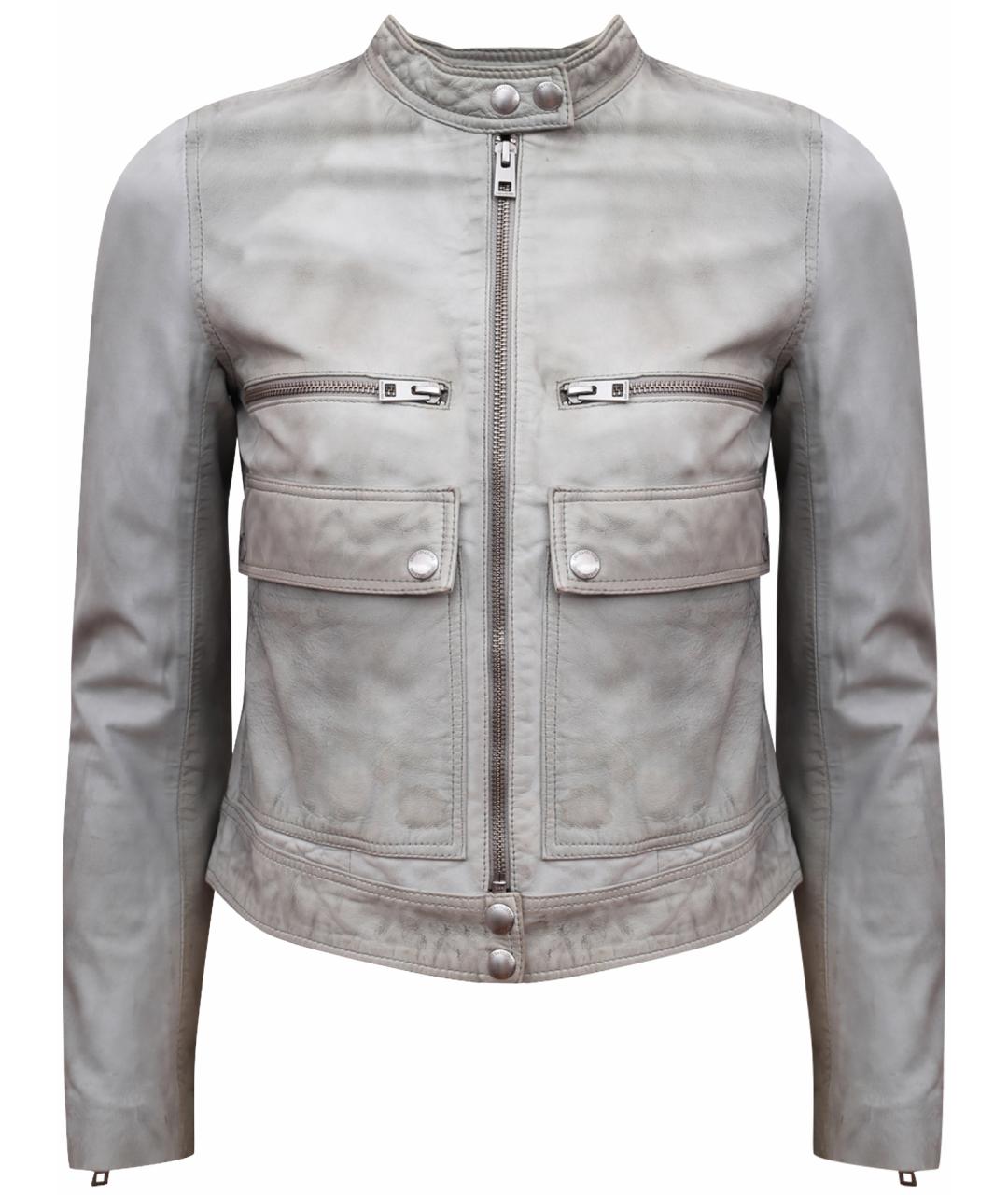 ZADIG & VOLTAIRE Серая кожаная куртка, фото 1