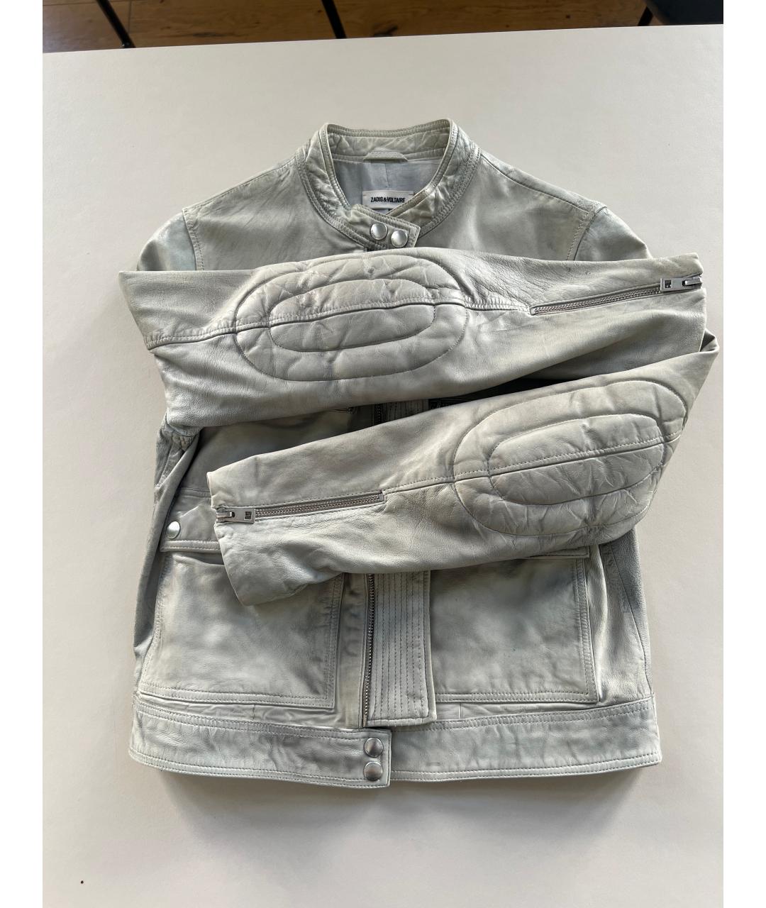 ZADIG & VOLTAIRE Серая кожаная куртка, фото 5