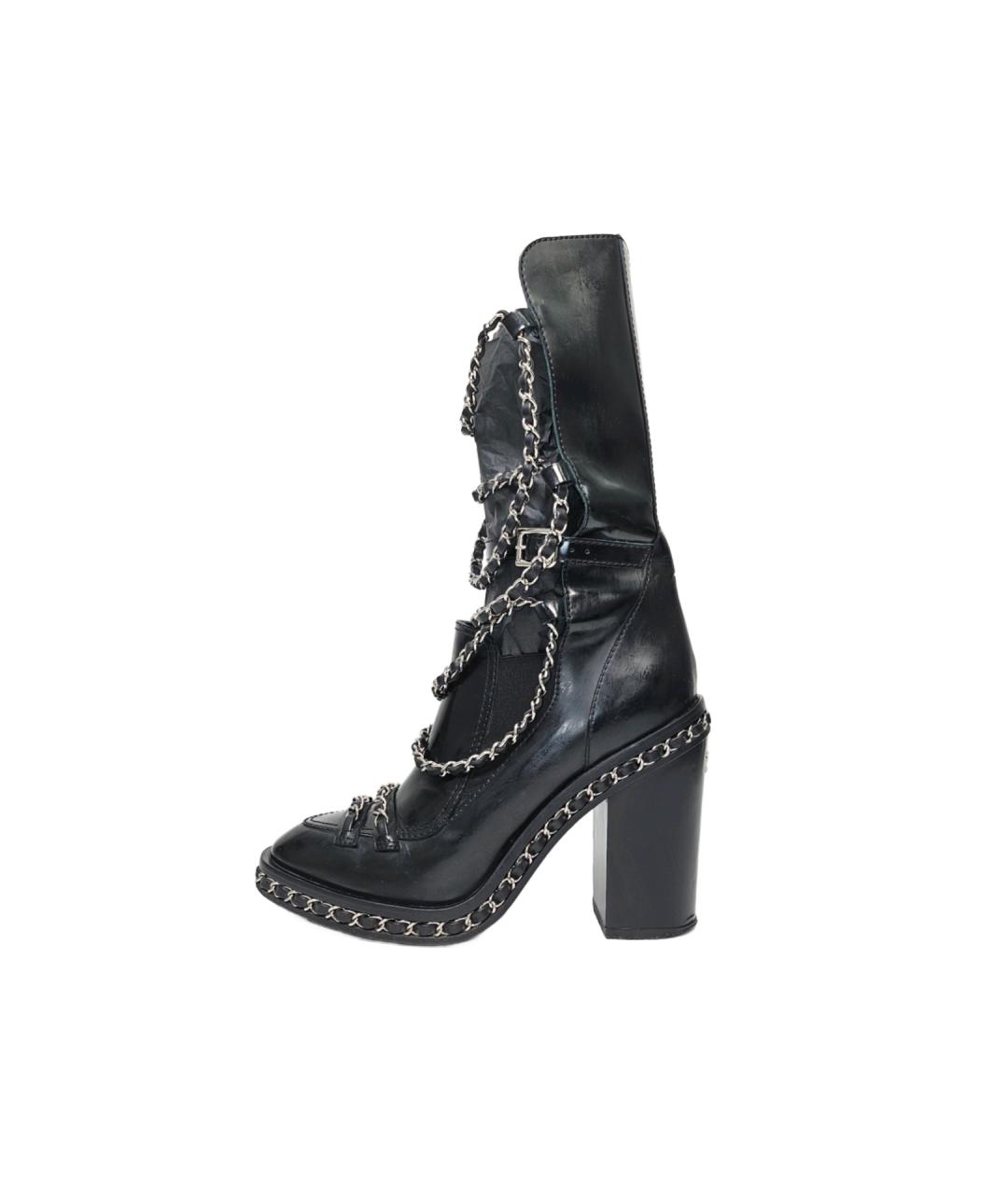 CHANEL Черные кожаные ботинки, фото 10
