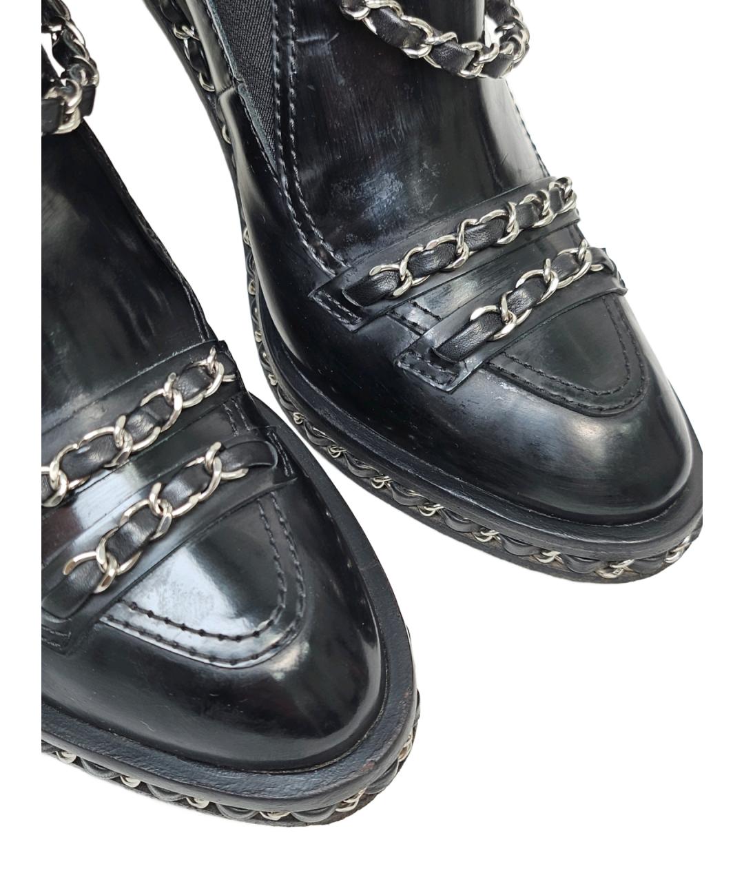 CHANEL Черные кожаные ботинки, фото 6