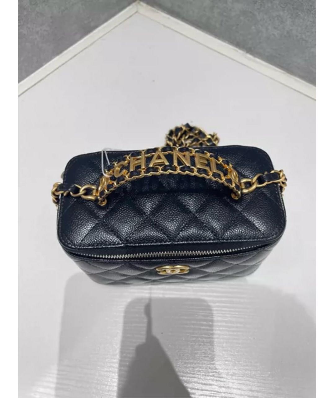 CHANEL Черная кожаная сумка с короткими ручками, фото 5
