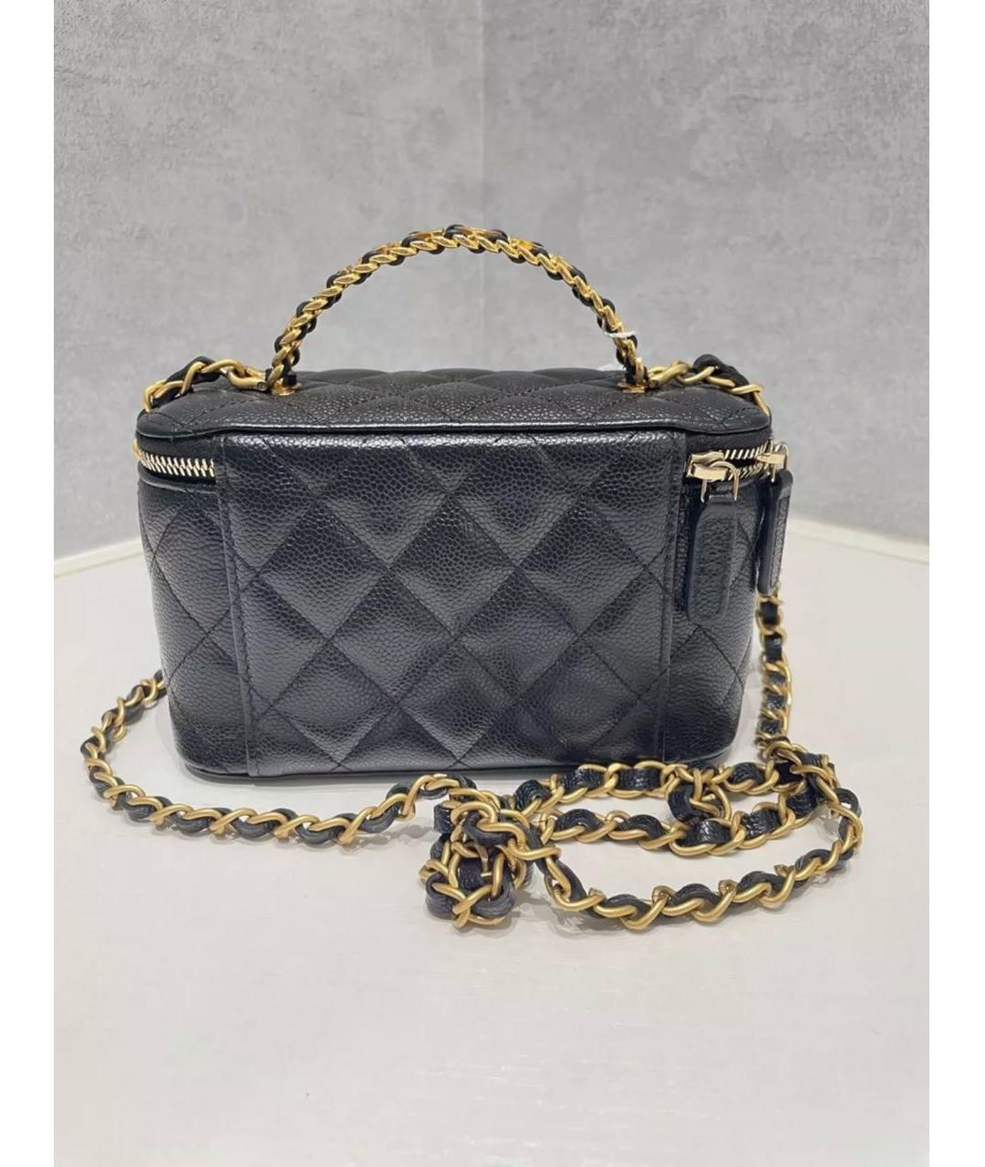 CHANEL Черная кожаная сумка с короткими ручками, фото 2